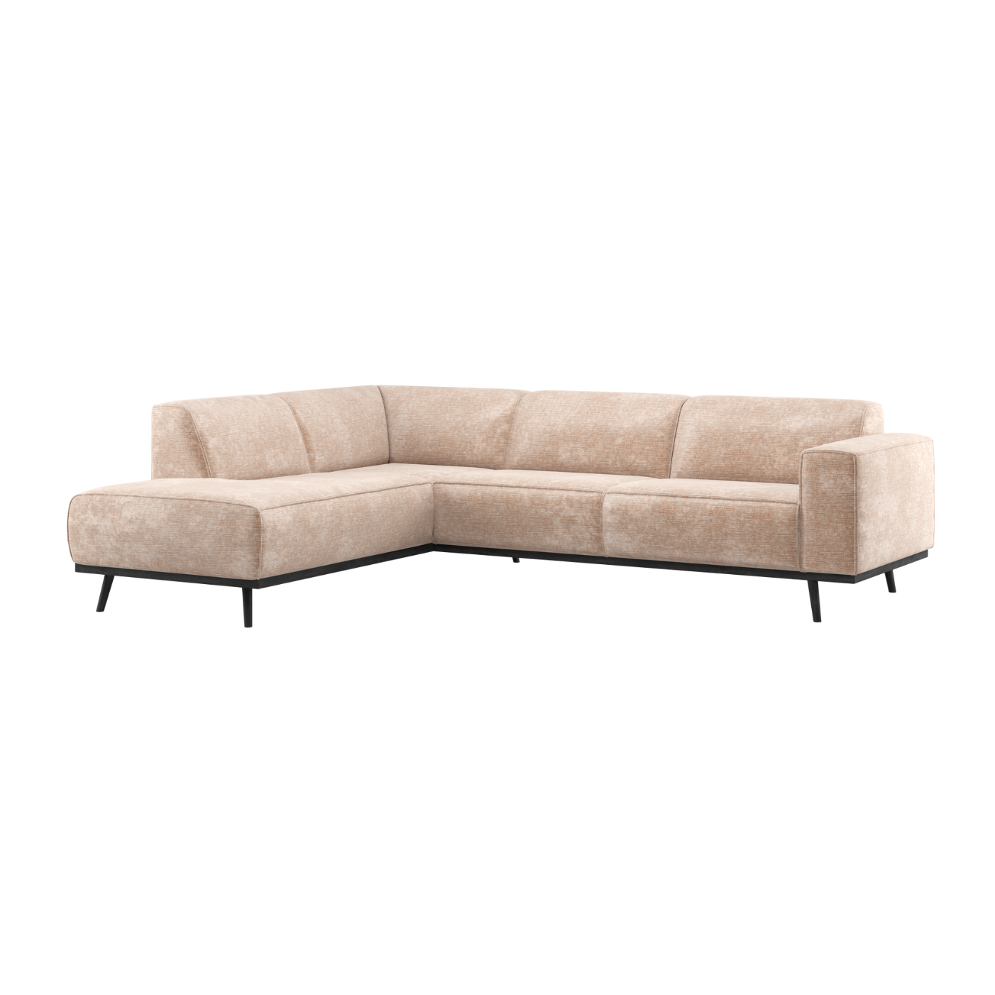 Beiger Chenille-Ecksofa STATEMENT links