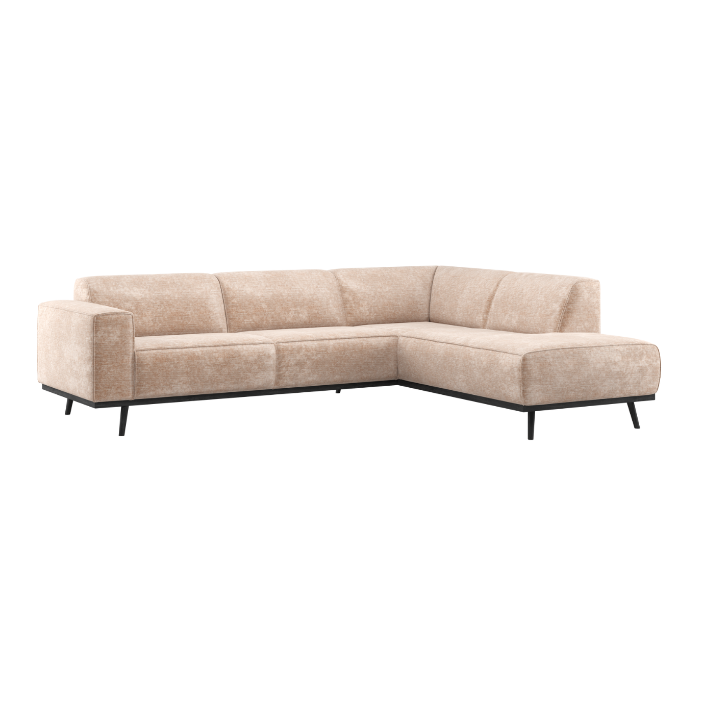 Rechtsseitige Eckcouch STATEMENT beige Chenille