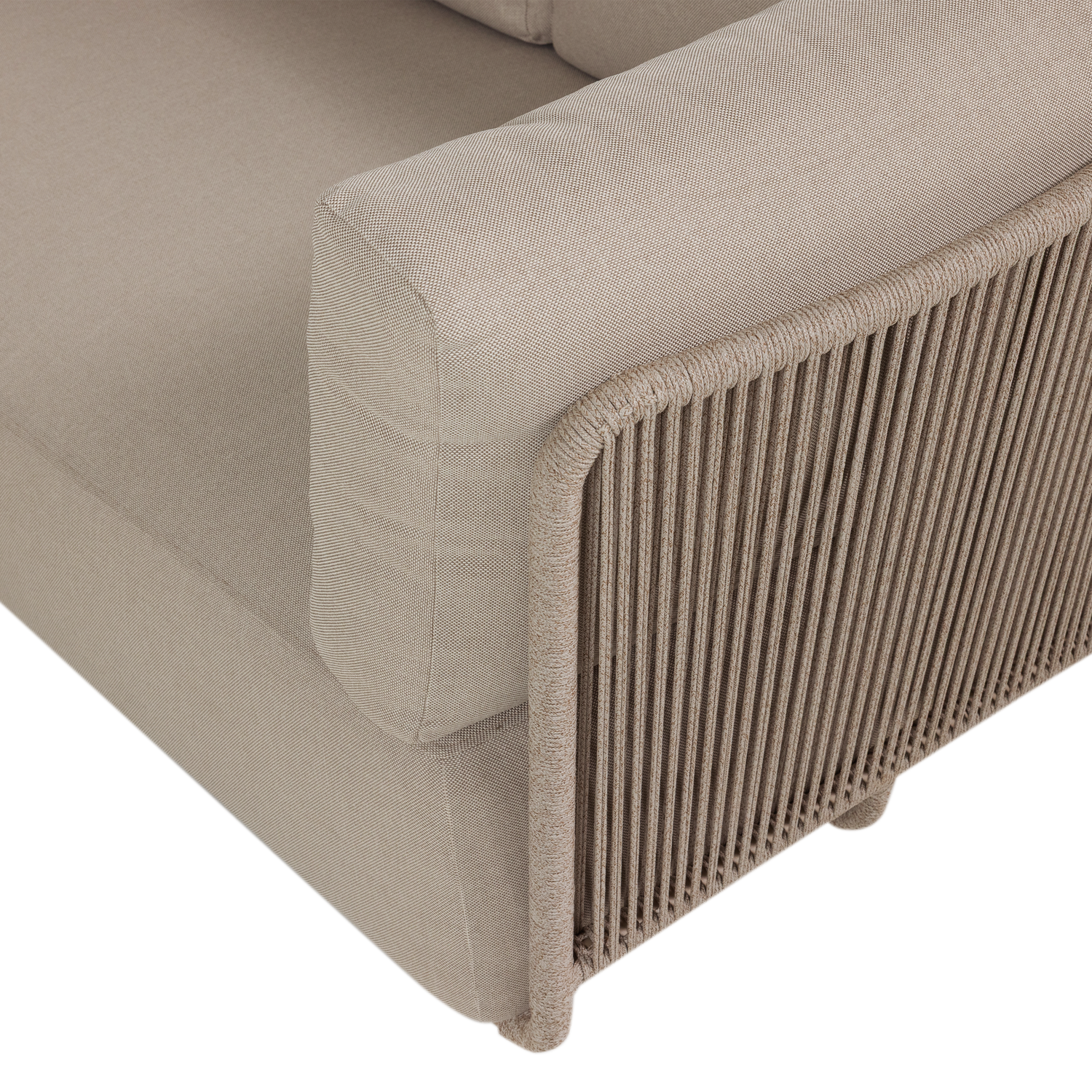 Symmetrische Gartenliege SORA beige mit beigem Rahmen