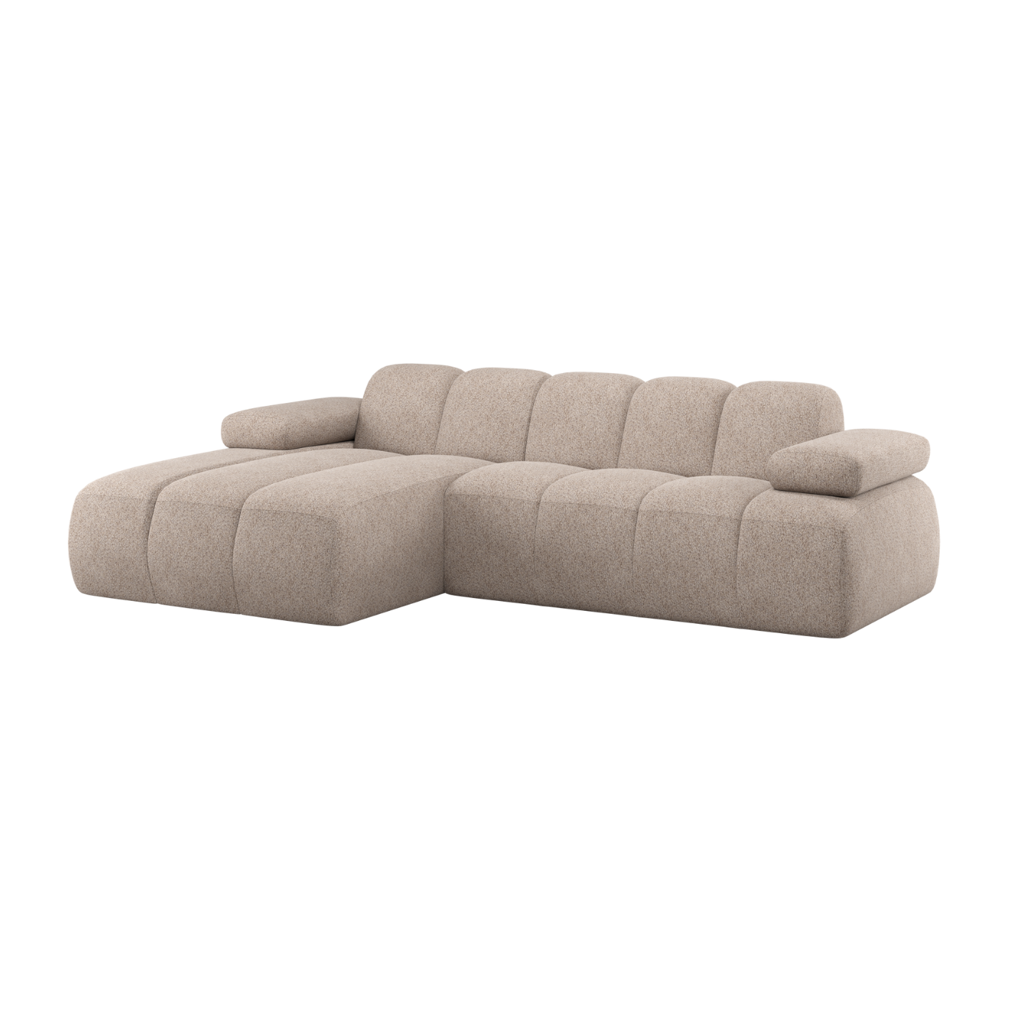 Left-facing modular sofa MOJO sand lamb