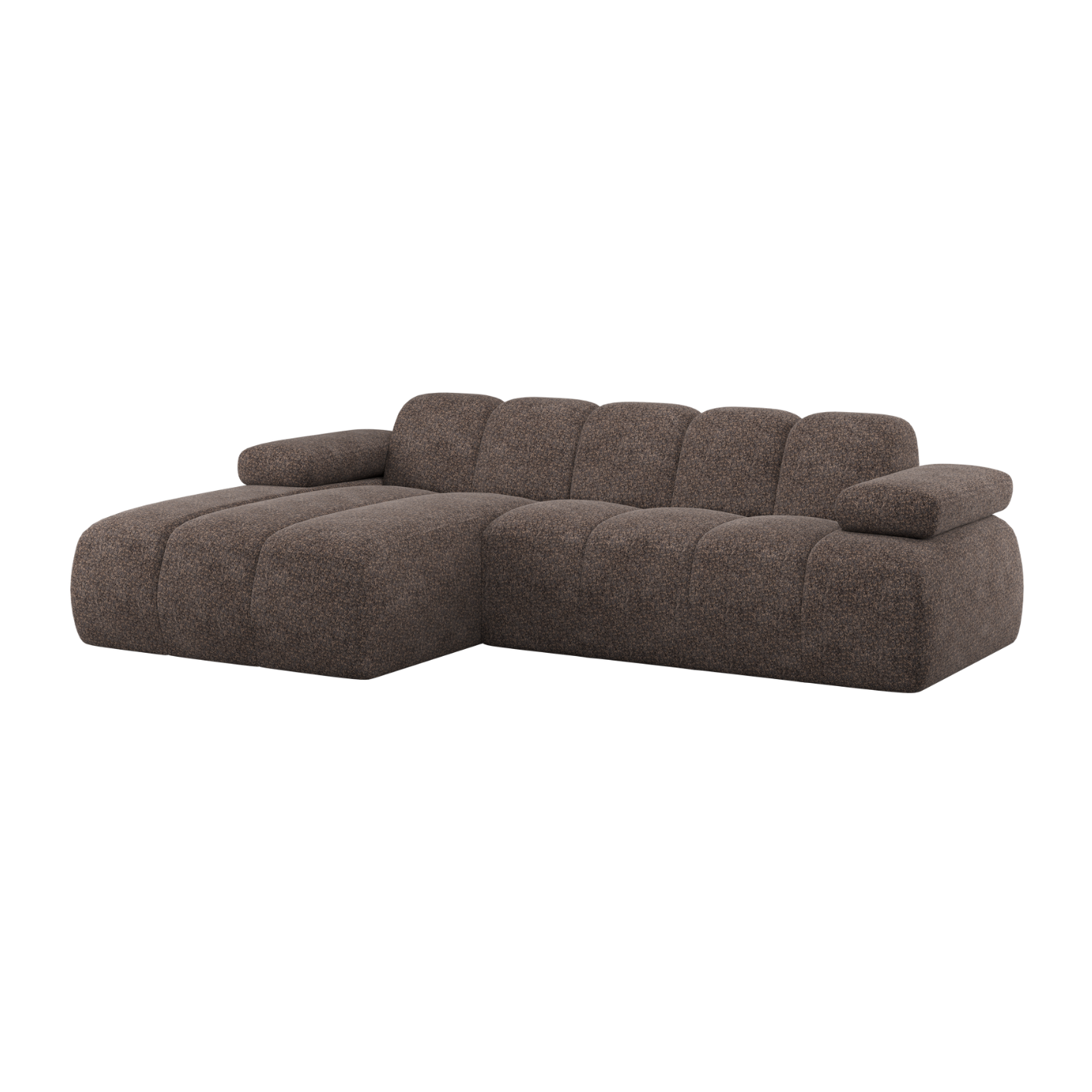 Left-facing modular corner sofa MOJO brown lambskin