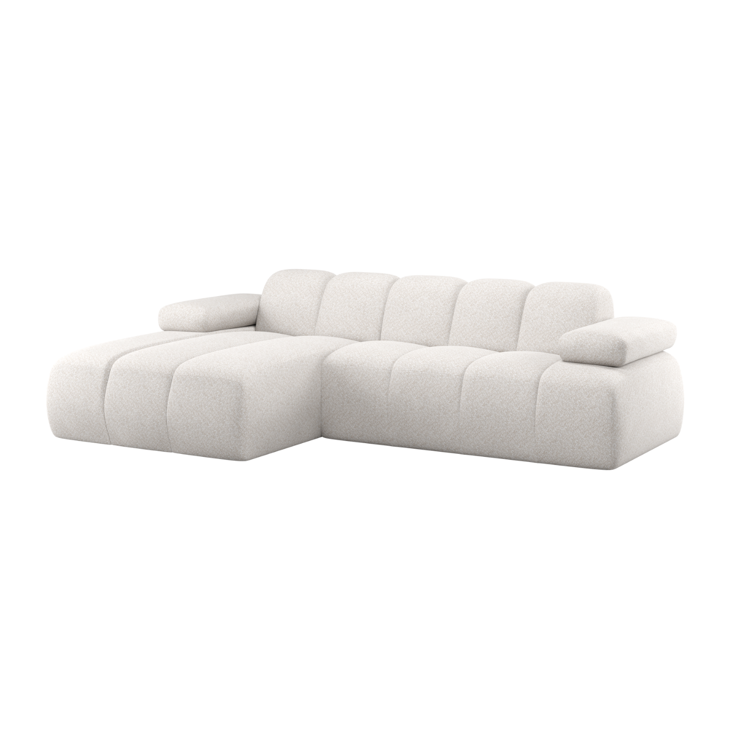 Left-facing modular corner sofa MOJO ecru lambswool