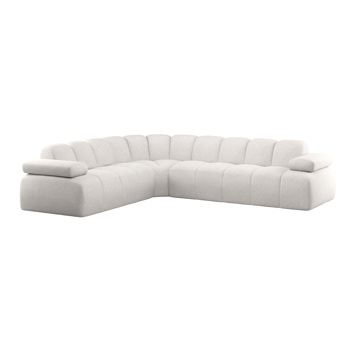 Modularer Ecksofa linksseitig für 6 Personen MOJO ecru Baranek