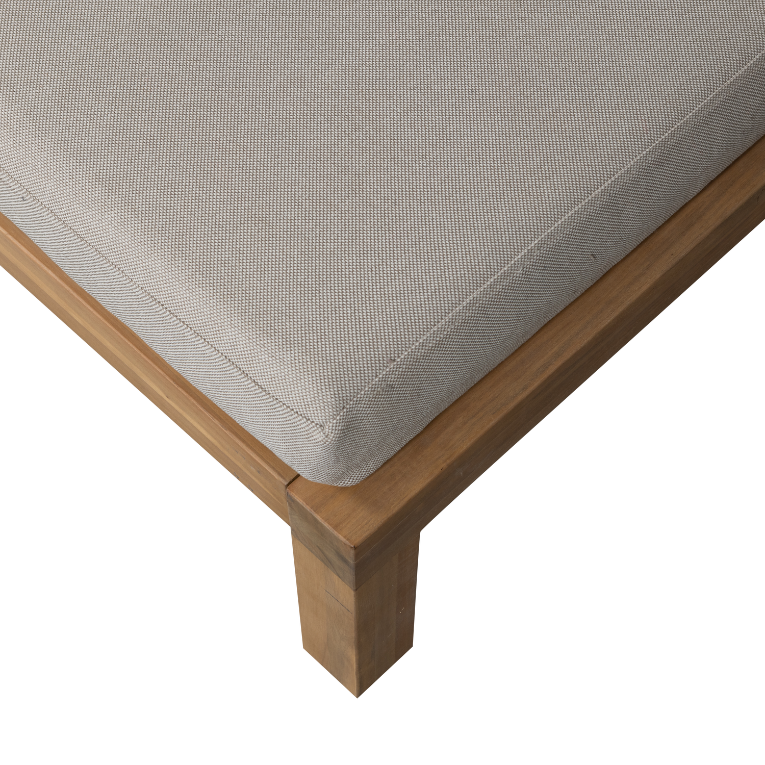 Buitenpuf RELAX beige met acaciahouten basis