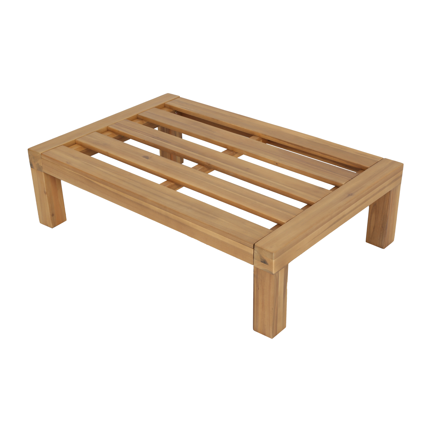 Buitenpuf RELAX beige met acaciahouten basis