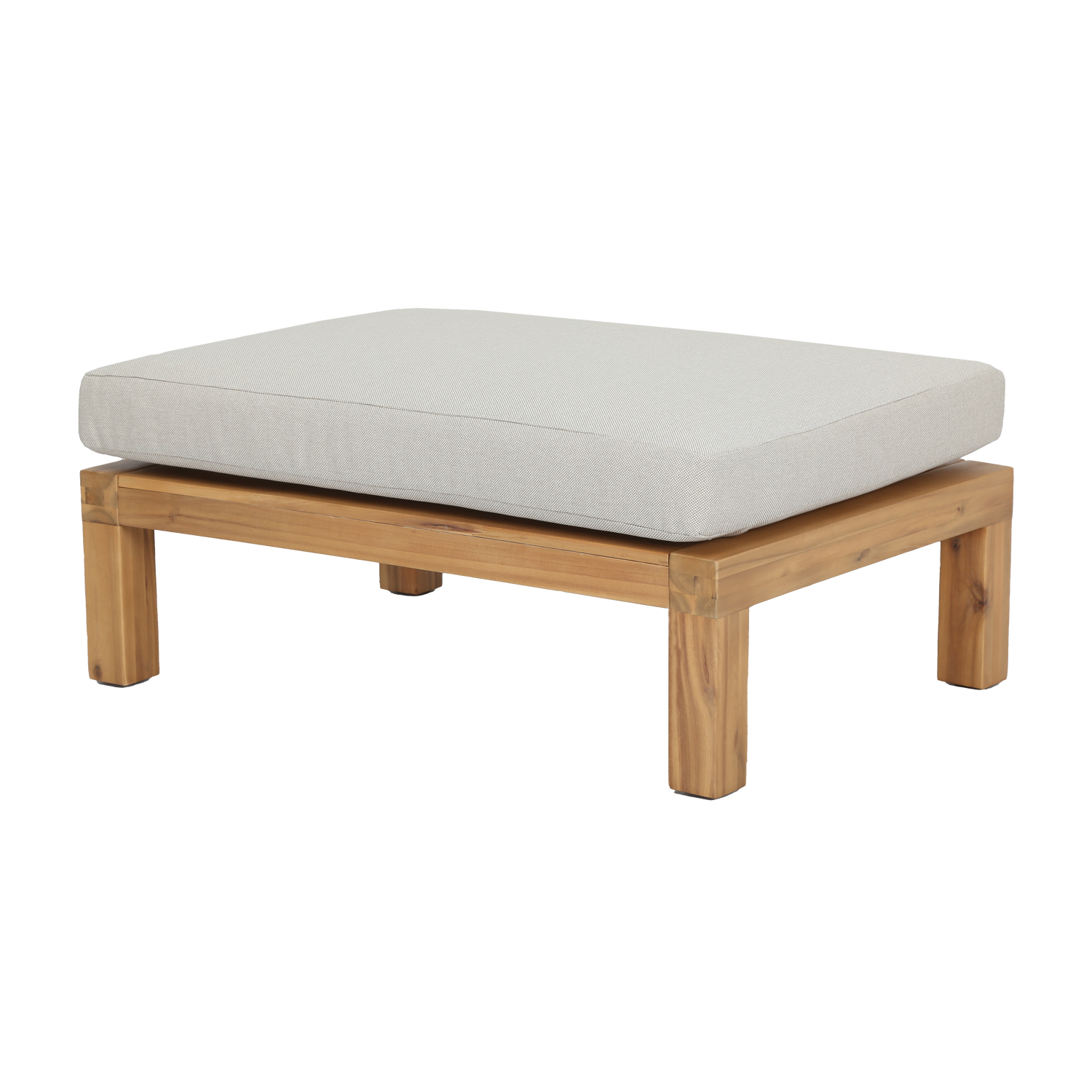 Buitenpuf RELAX beige met acaciahouten basis