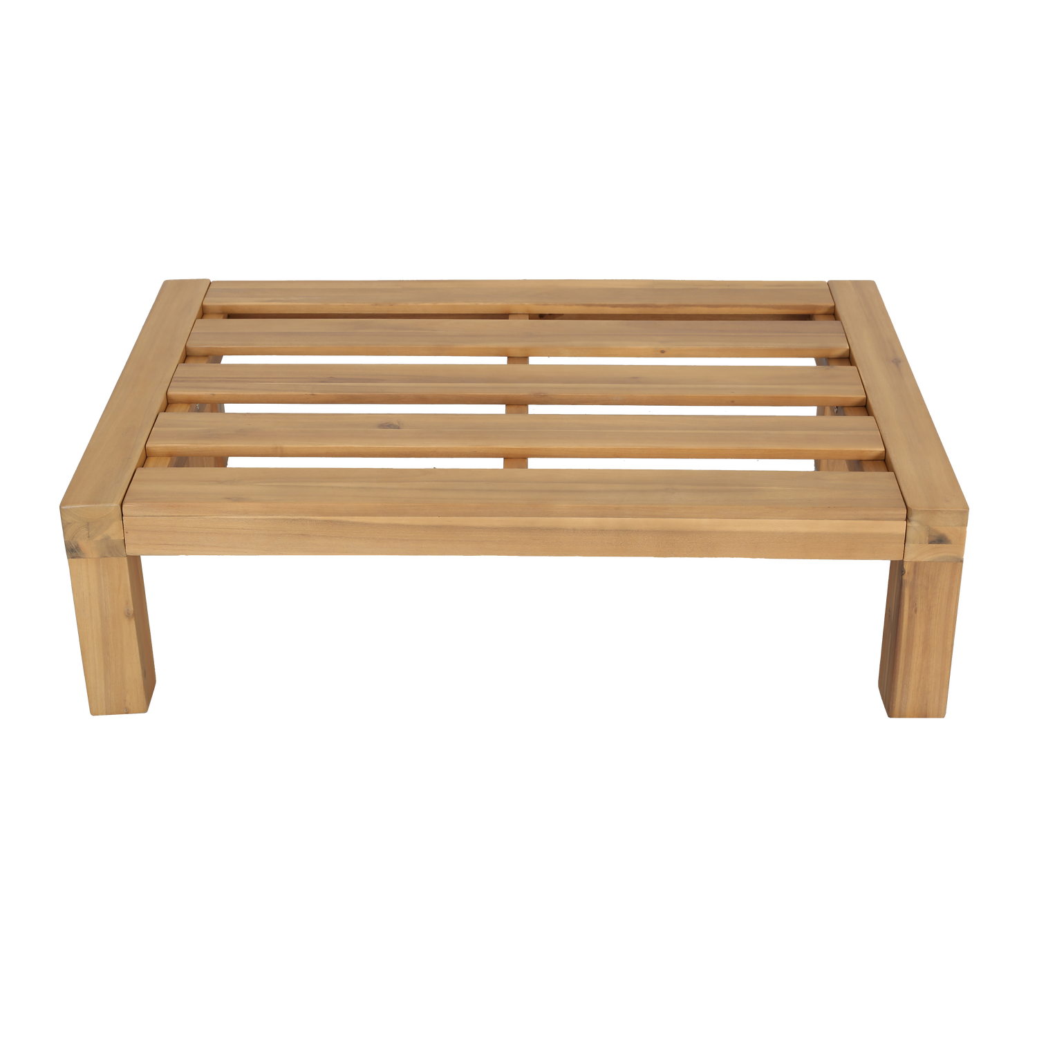 Buitenpuf RELAX beige met acaciahouten basis