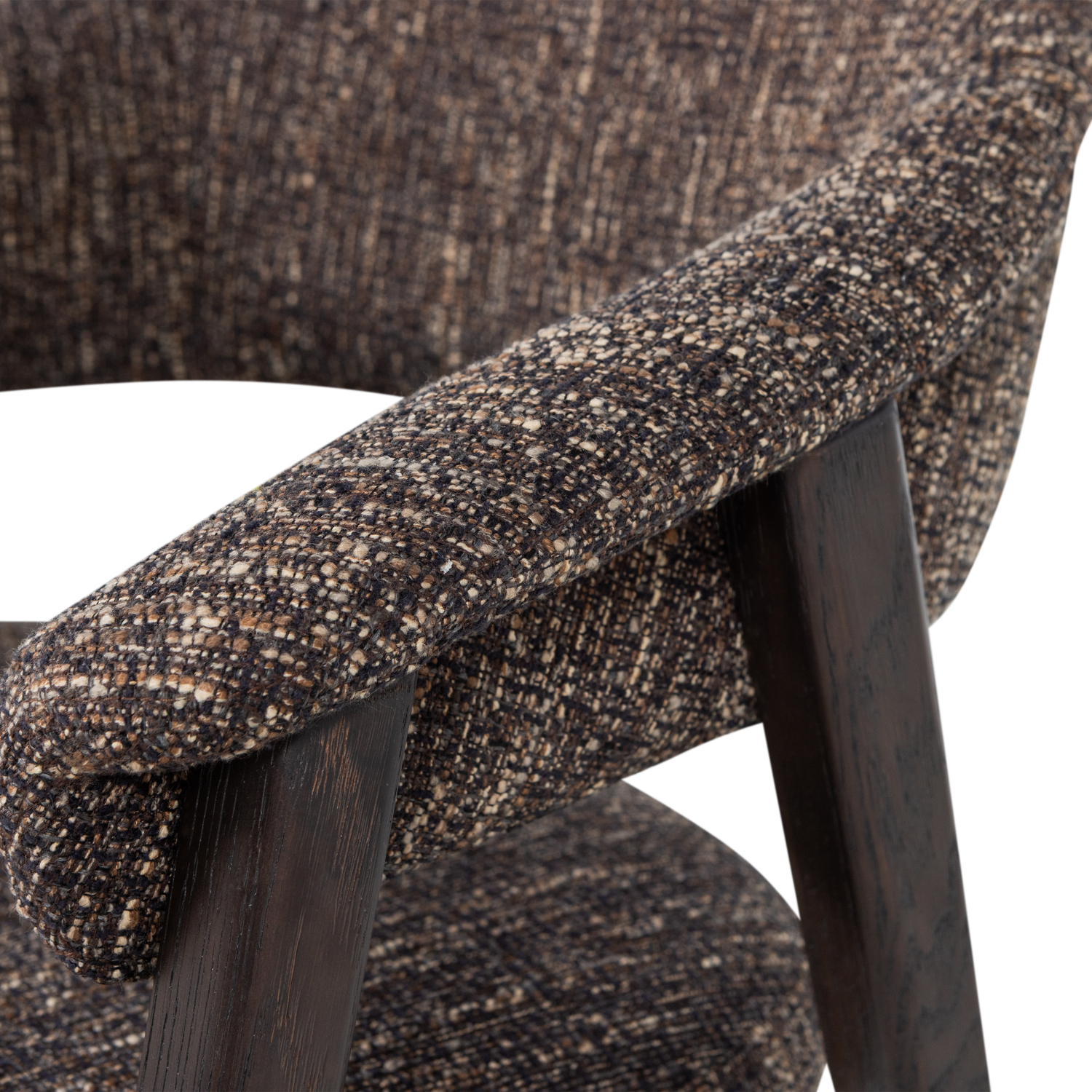 Sessel mit Armlehnen TUNAR dunkelbraun mit dunkelbraunem Holzgestell