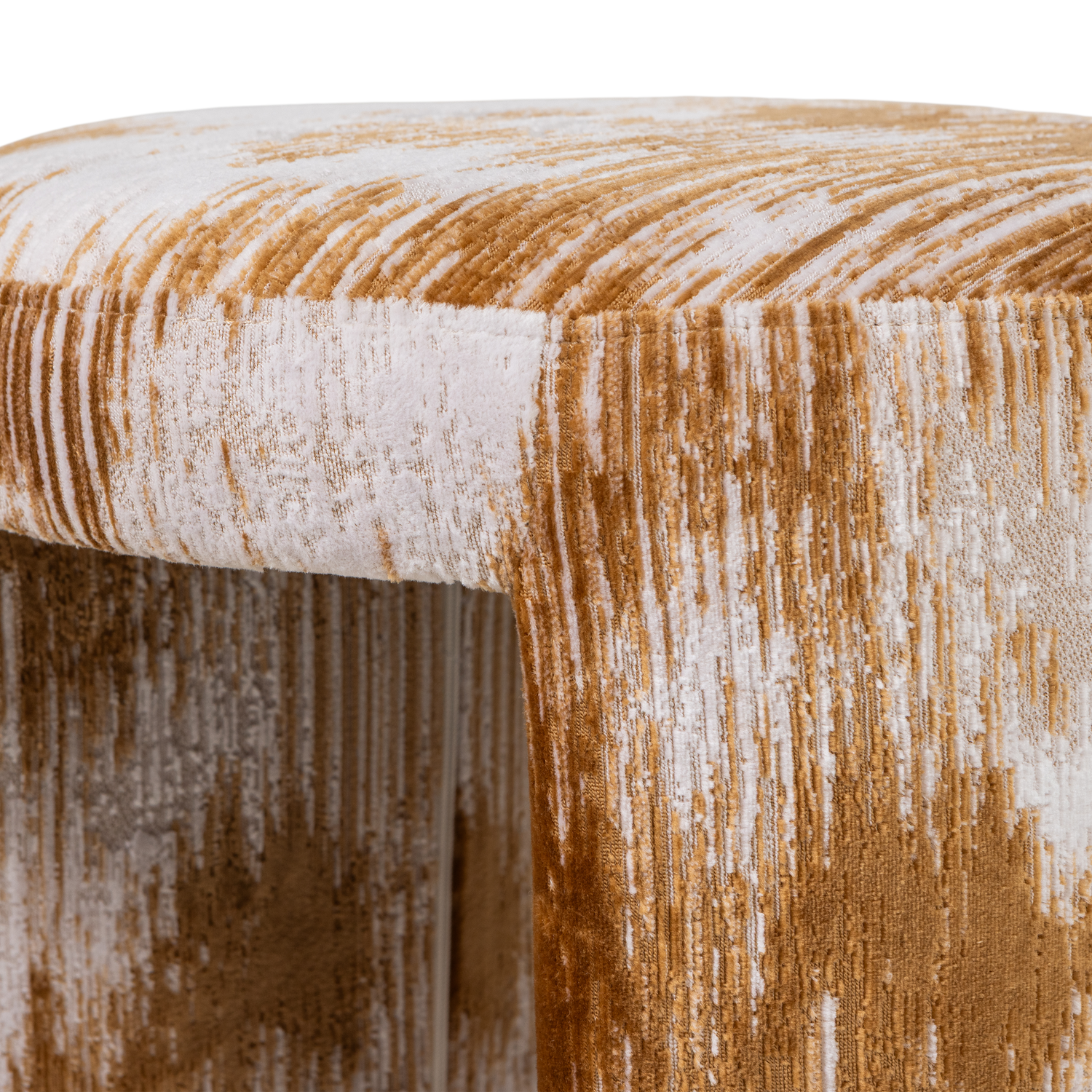 Hocker CHARLIE karamel met beige