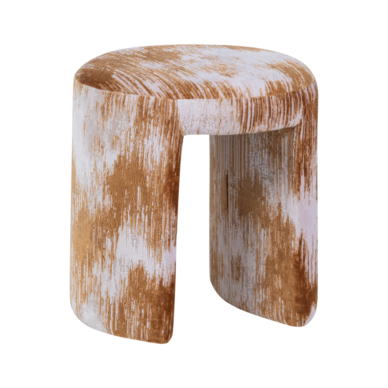 Hocker CHARLIE karamel met beige