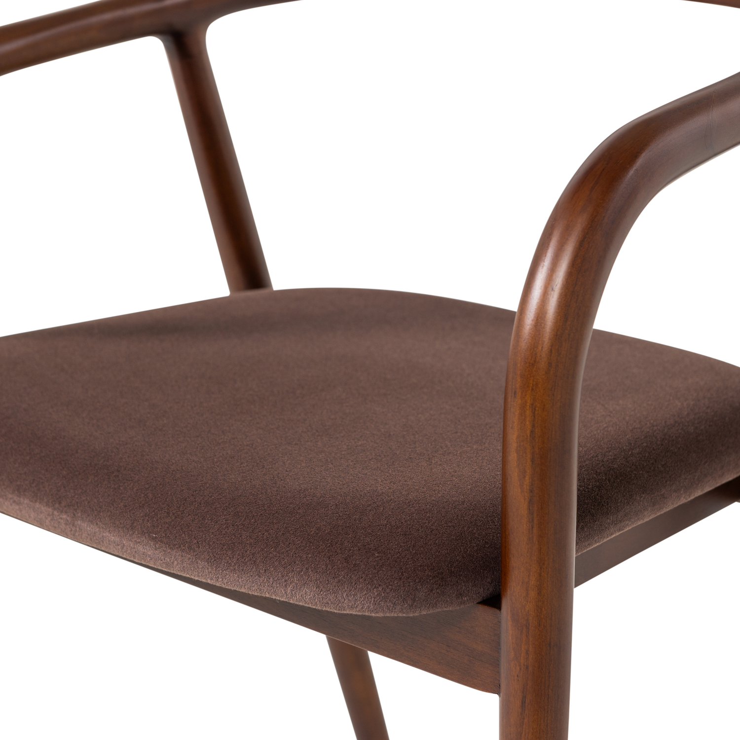 Stoel BRAN bruin beukenhout met bruine bekleding