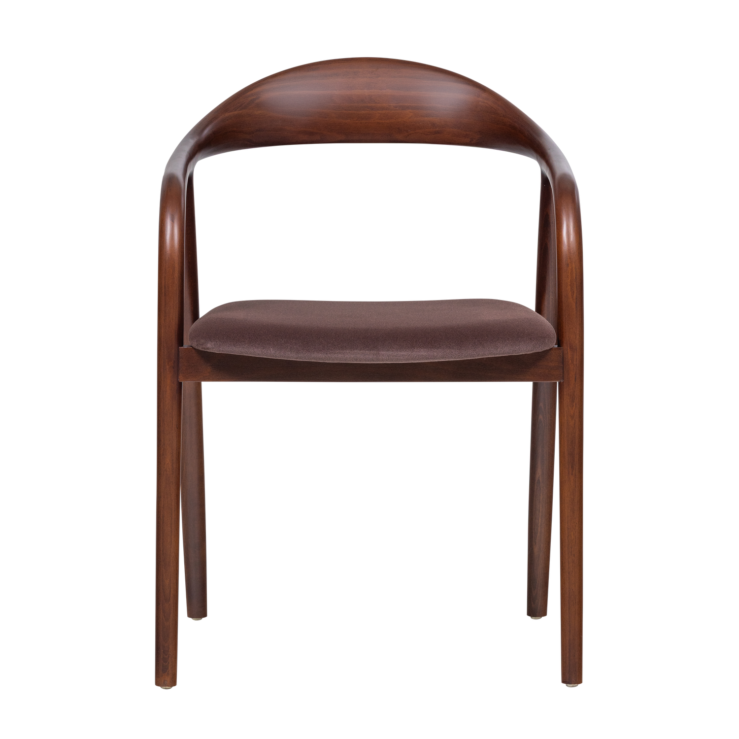 Stoel BRAN bruin beukenhout met bruine bekleding