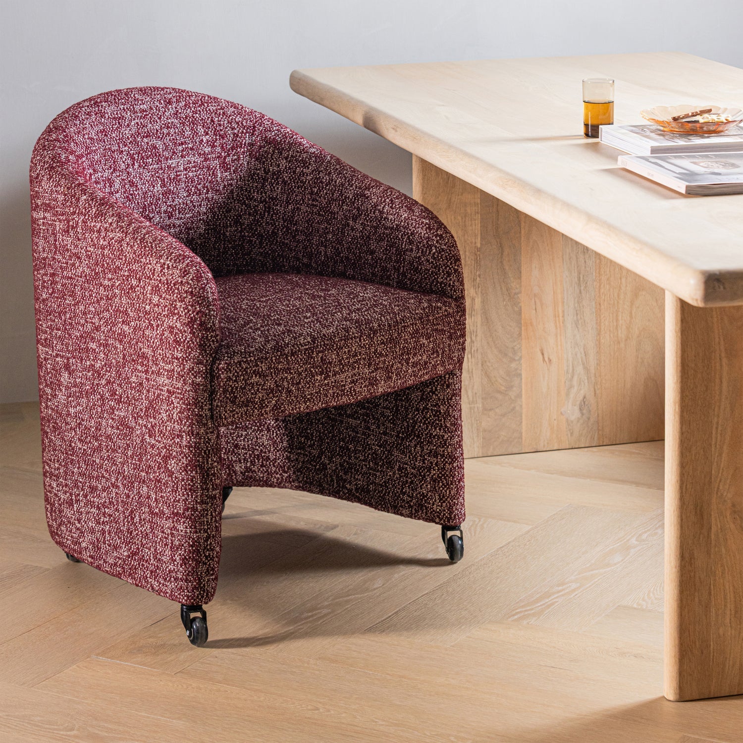 Rollstuhl Sessel CORDO burgunder Melange