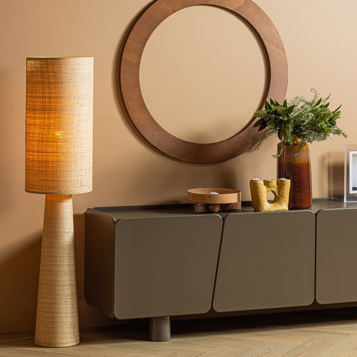 Vloerlamp SYRO raffia