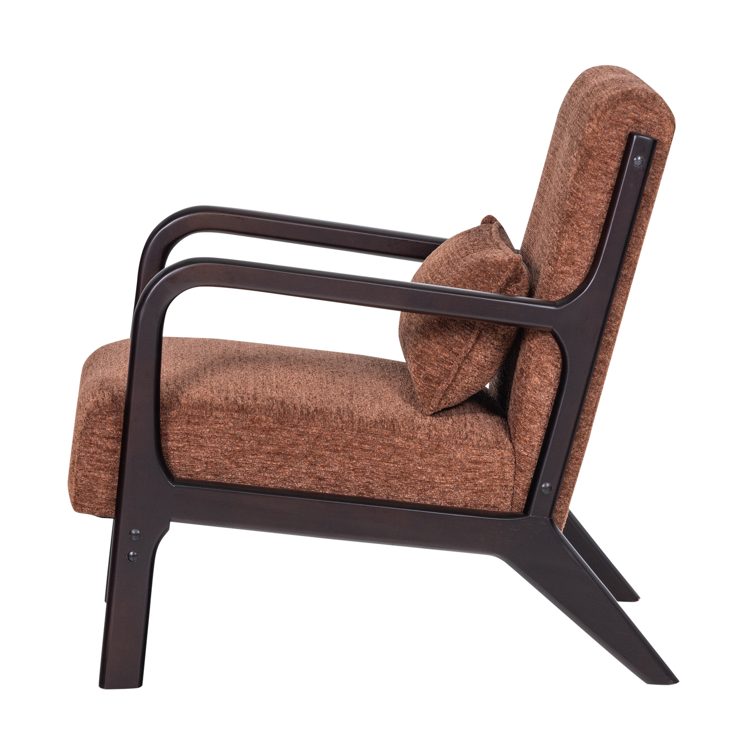 Sessel MARK braunes Chenille mit schwarzem Gestell