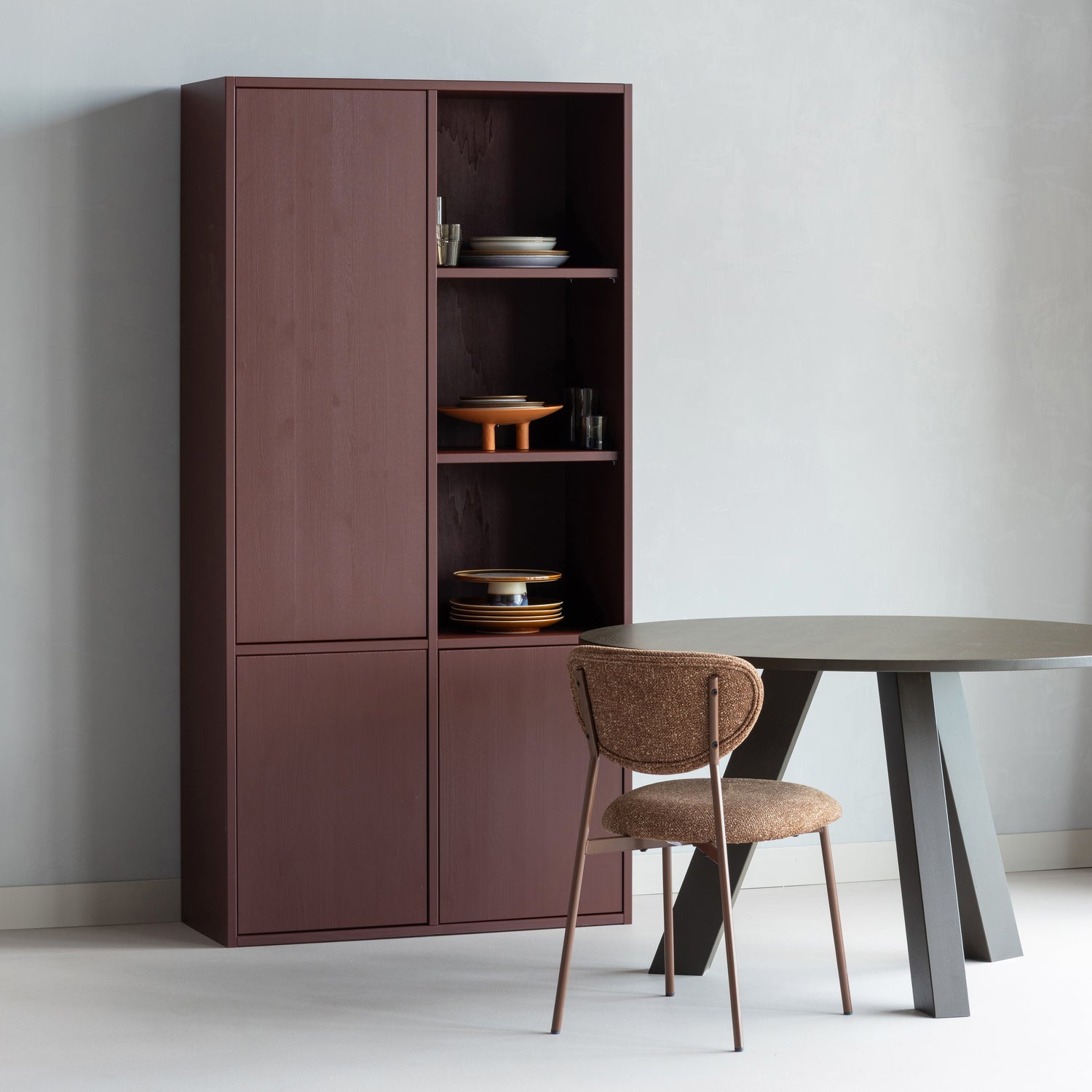 Bureau met kasten MEREL bordeauxrood