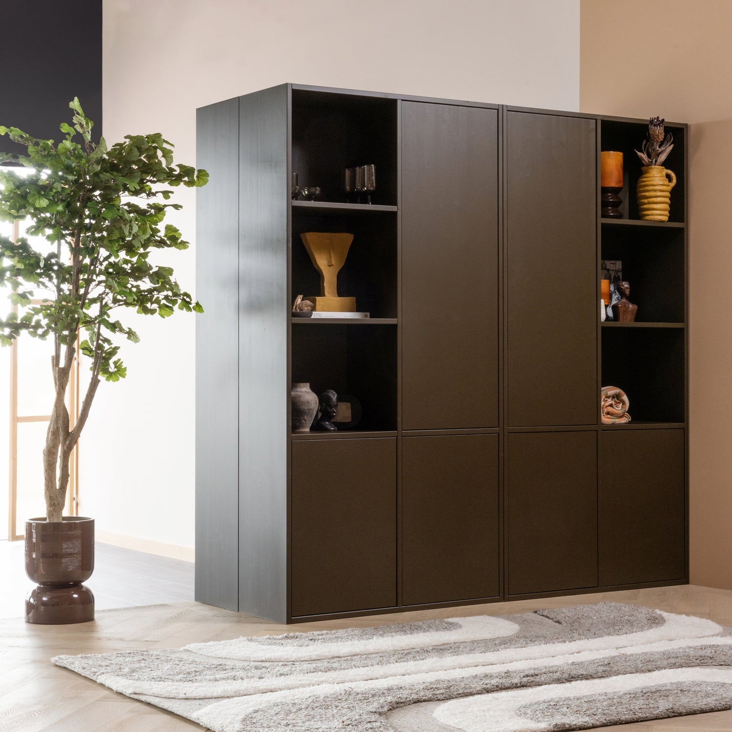 Schrank mit Regalen MEGGY braun