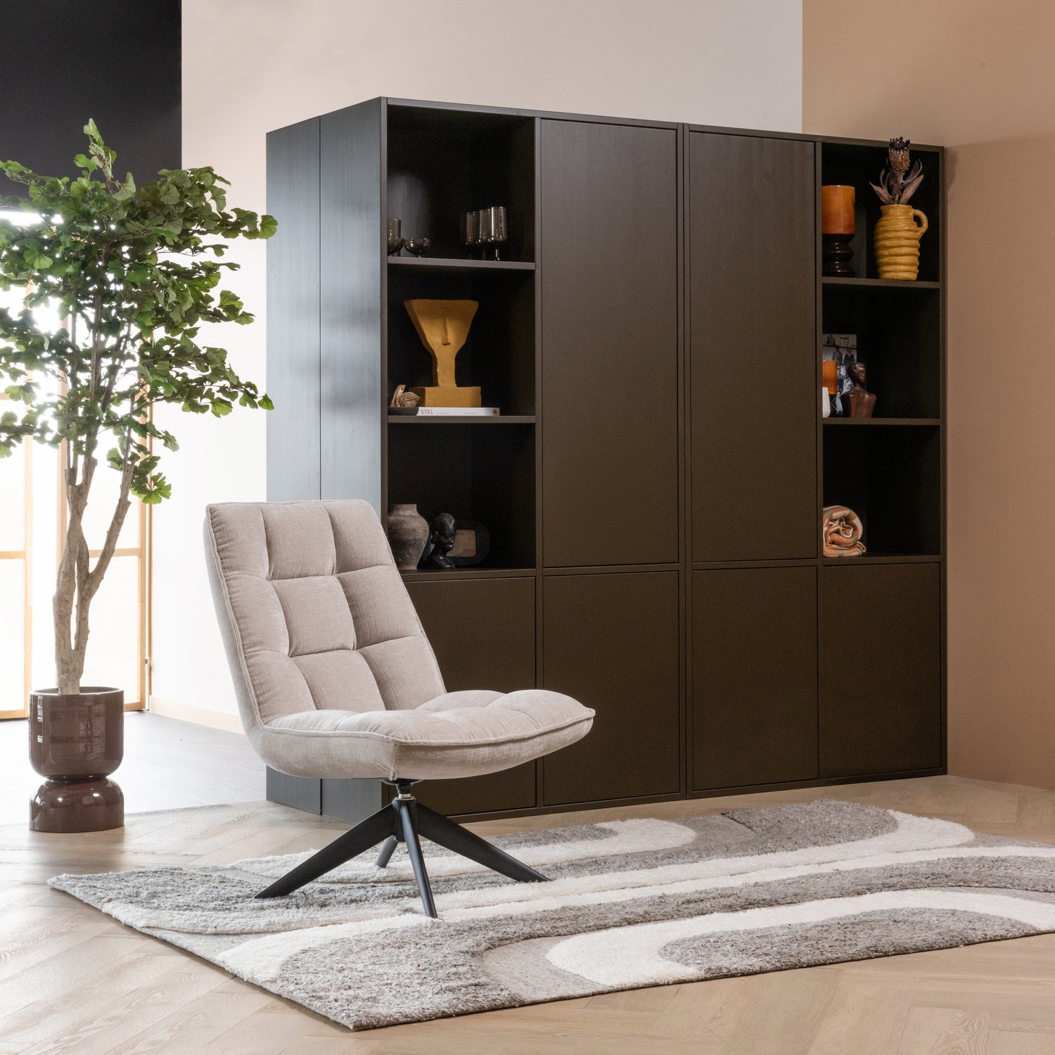 Schrank mit Regalen MEGGY braun