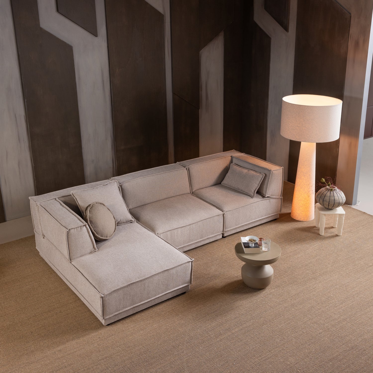 LOFT XXL Beige Boucle Floor Lamp