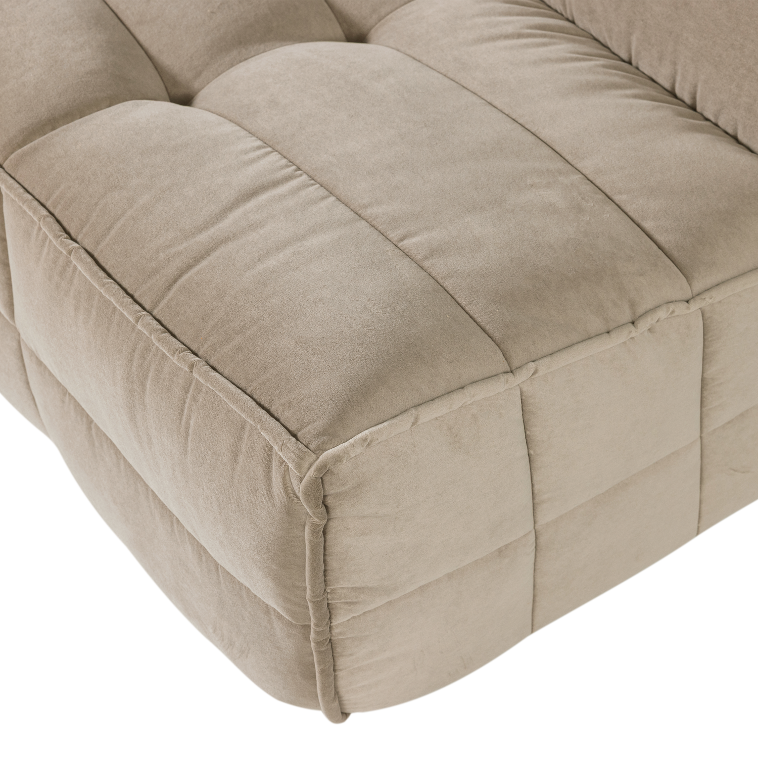 Sofa van fluweel CLUSTER - module voor 3 personen zandkleurig