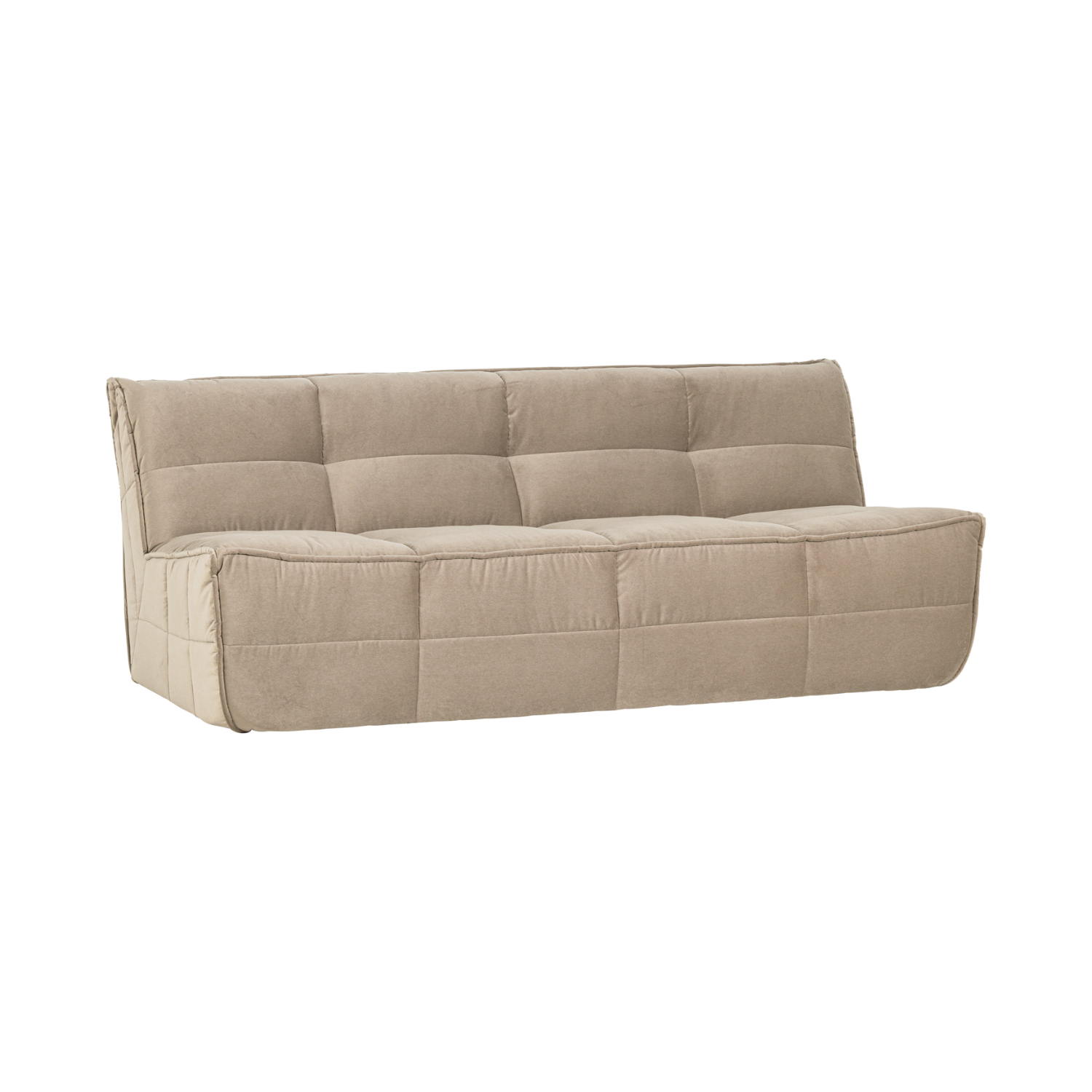 Sofa van fluweel CLUSTER - module voor 3 personen zandkleurig