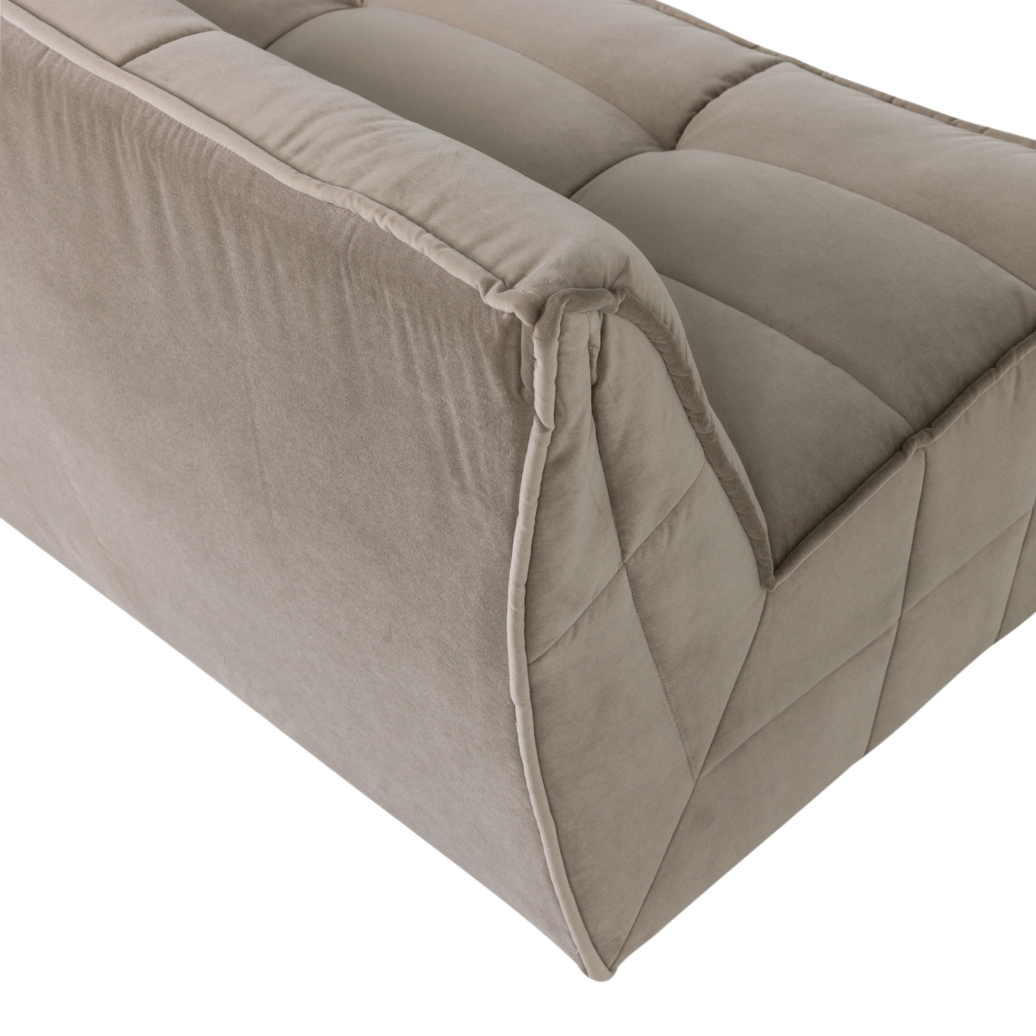 Sofa aus Samt CLUSTER - Modul für 3 Personen in Beige