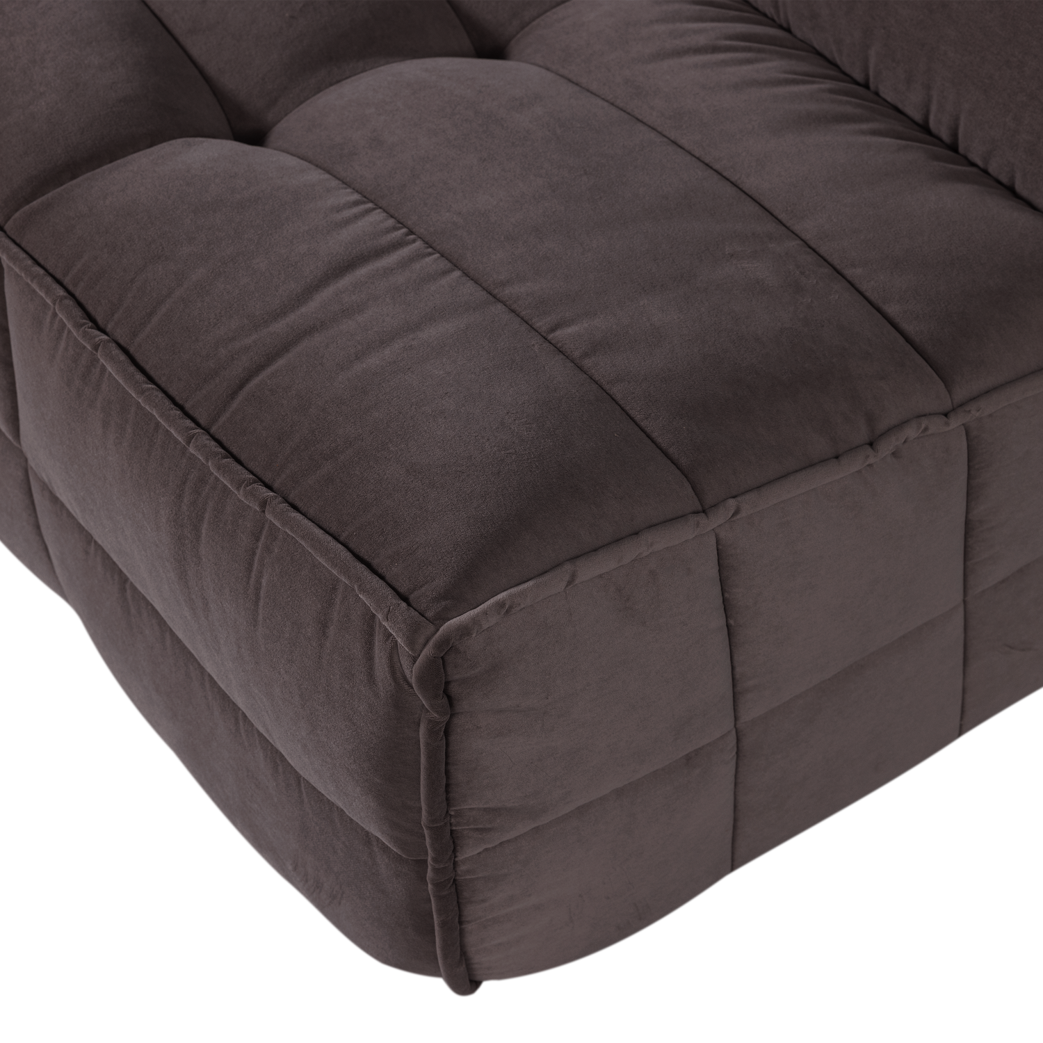 Sofa van fluweel CLUSTER - module voor 3 personen in chocoladekleur
