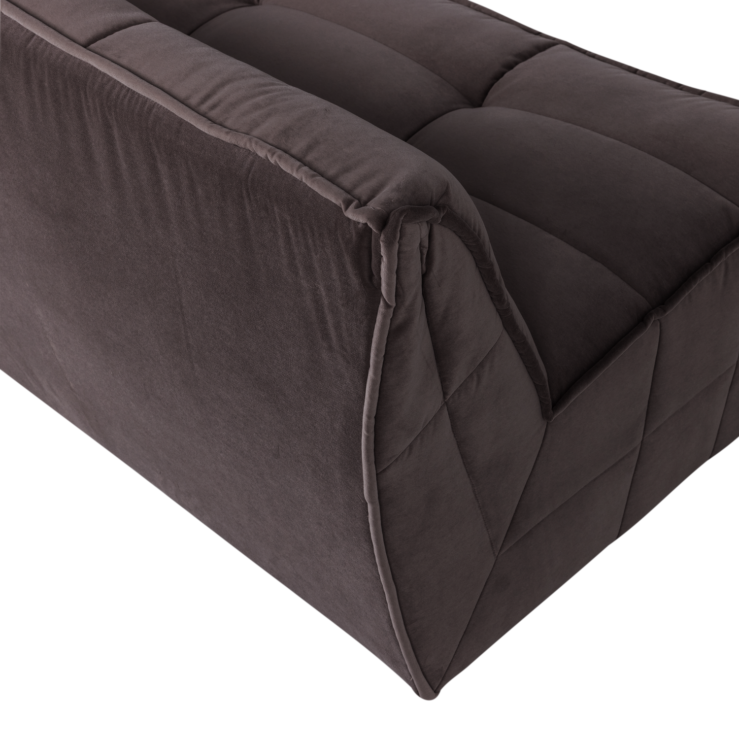 Sofa van fluweel CLUSTER - module voor 3 personen in chocoladekleur
