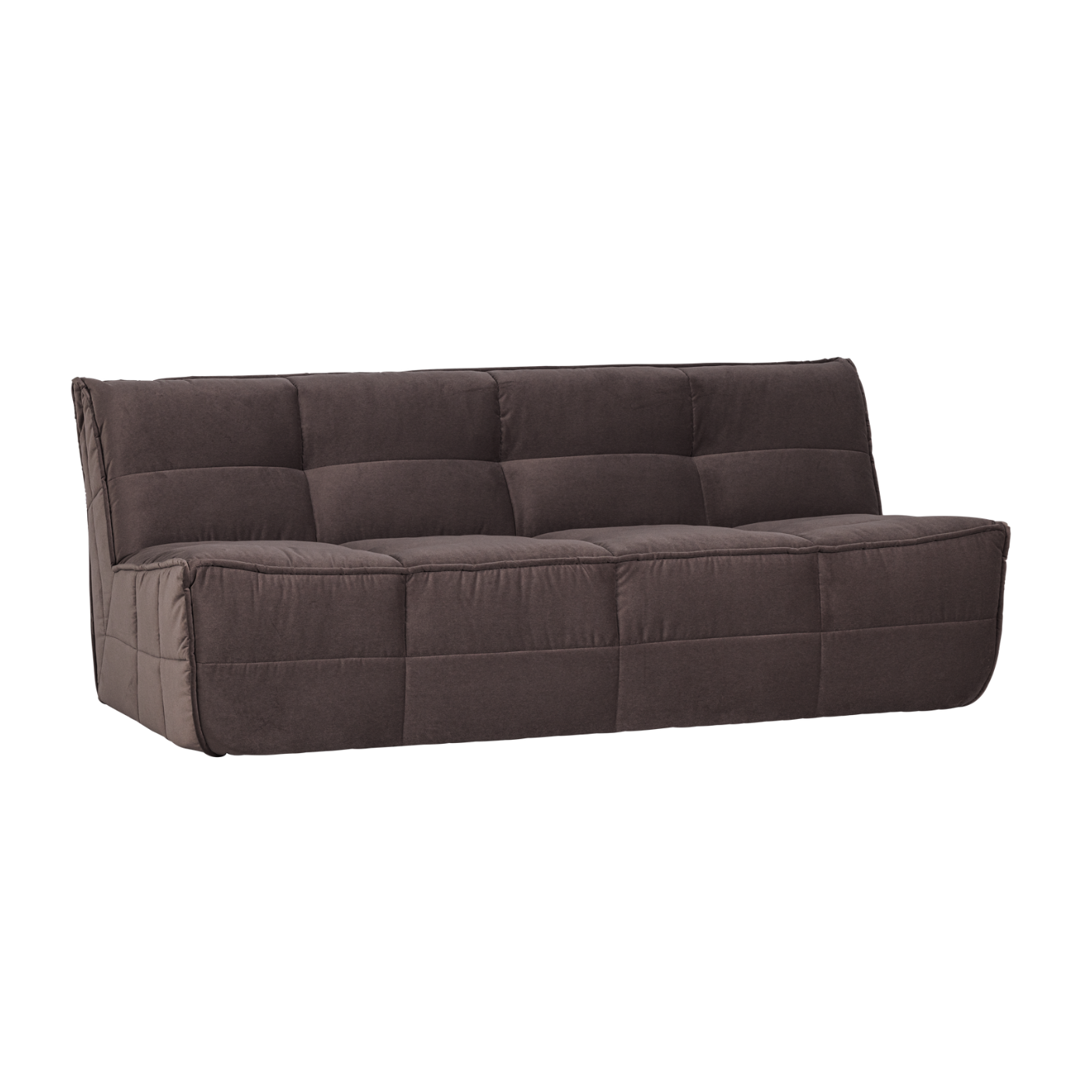 Sofa van fluweel CLUSTER - module voor 3 personen in chocoladekleur