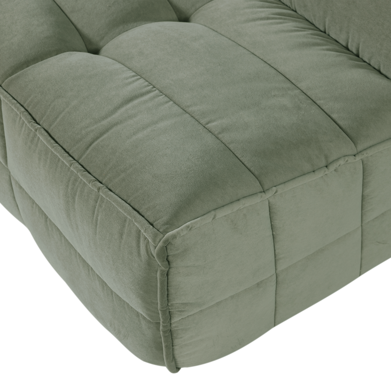 Sofa van fluweel CLUSTER - module voor 3 personen in pistachekleur