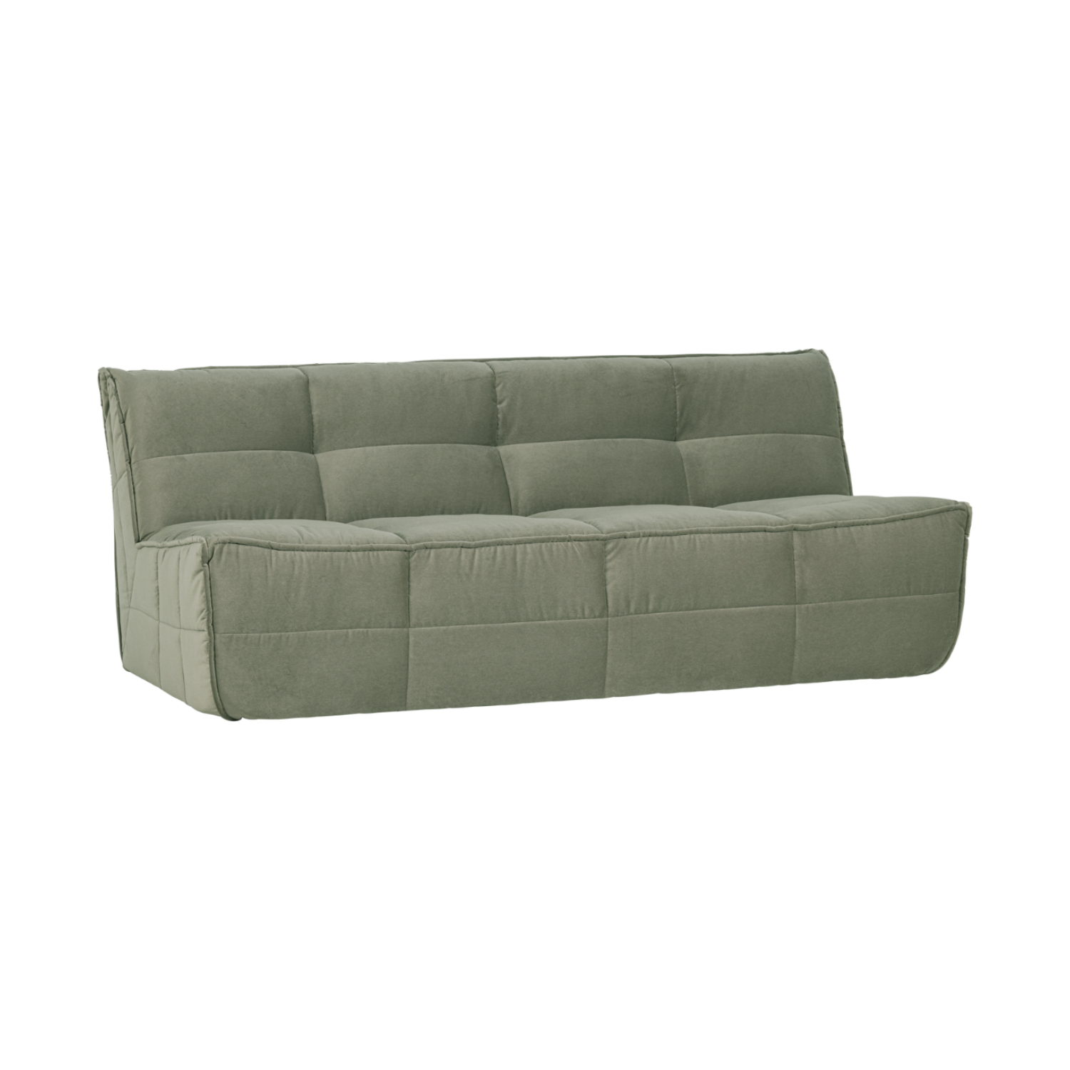 Sofa van fluweel CLUSTER - module voor 3 personen in pistachekleur