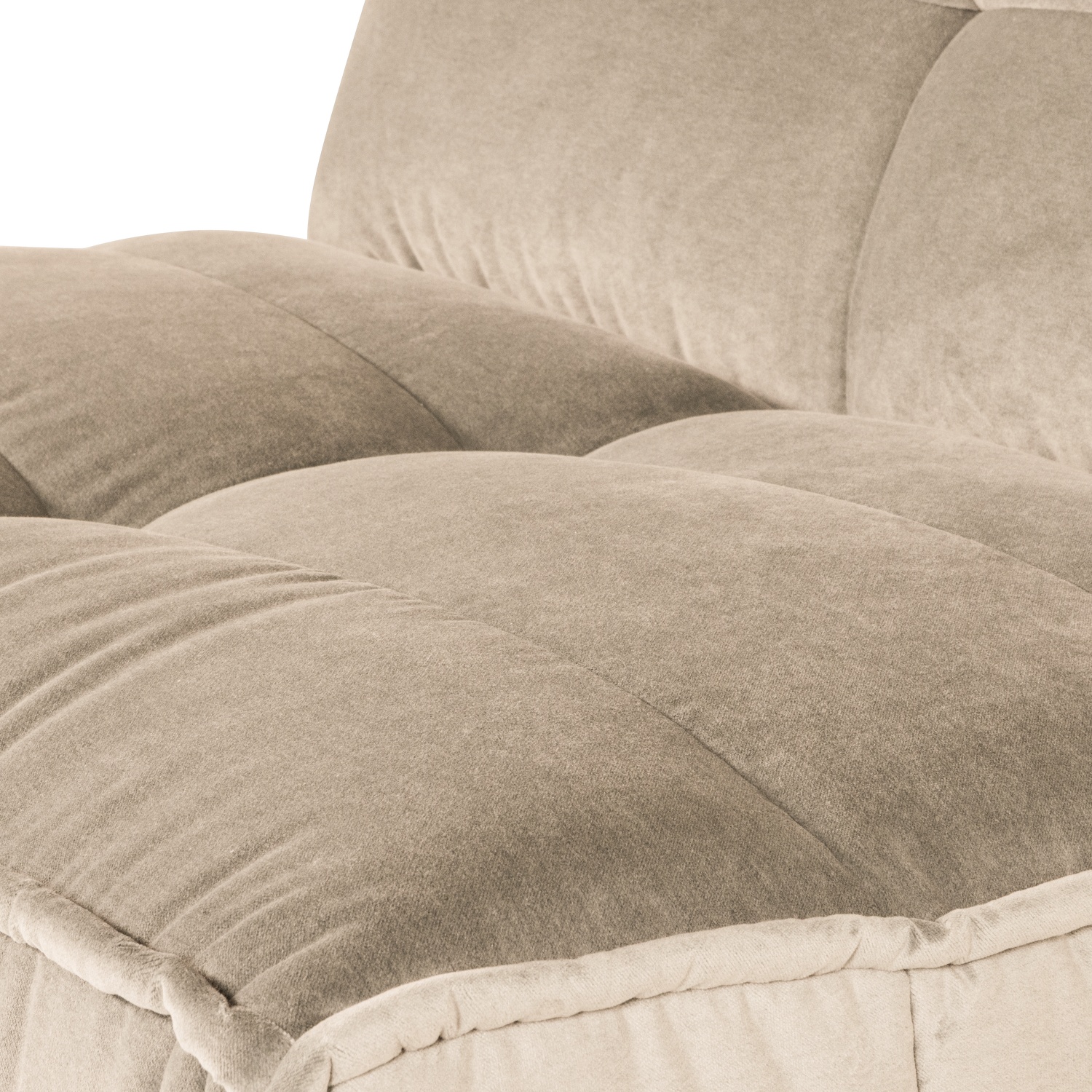 Fauteuil / fluwelen module CLUSTER lichtbeige