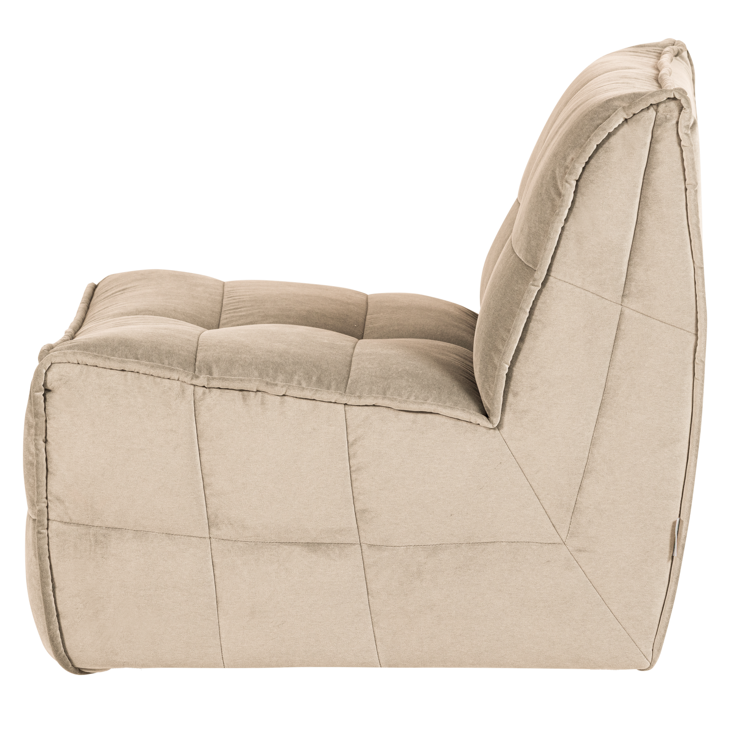 Fauteuil / fluwelen module CLUSTER lichtbeige