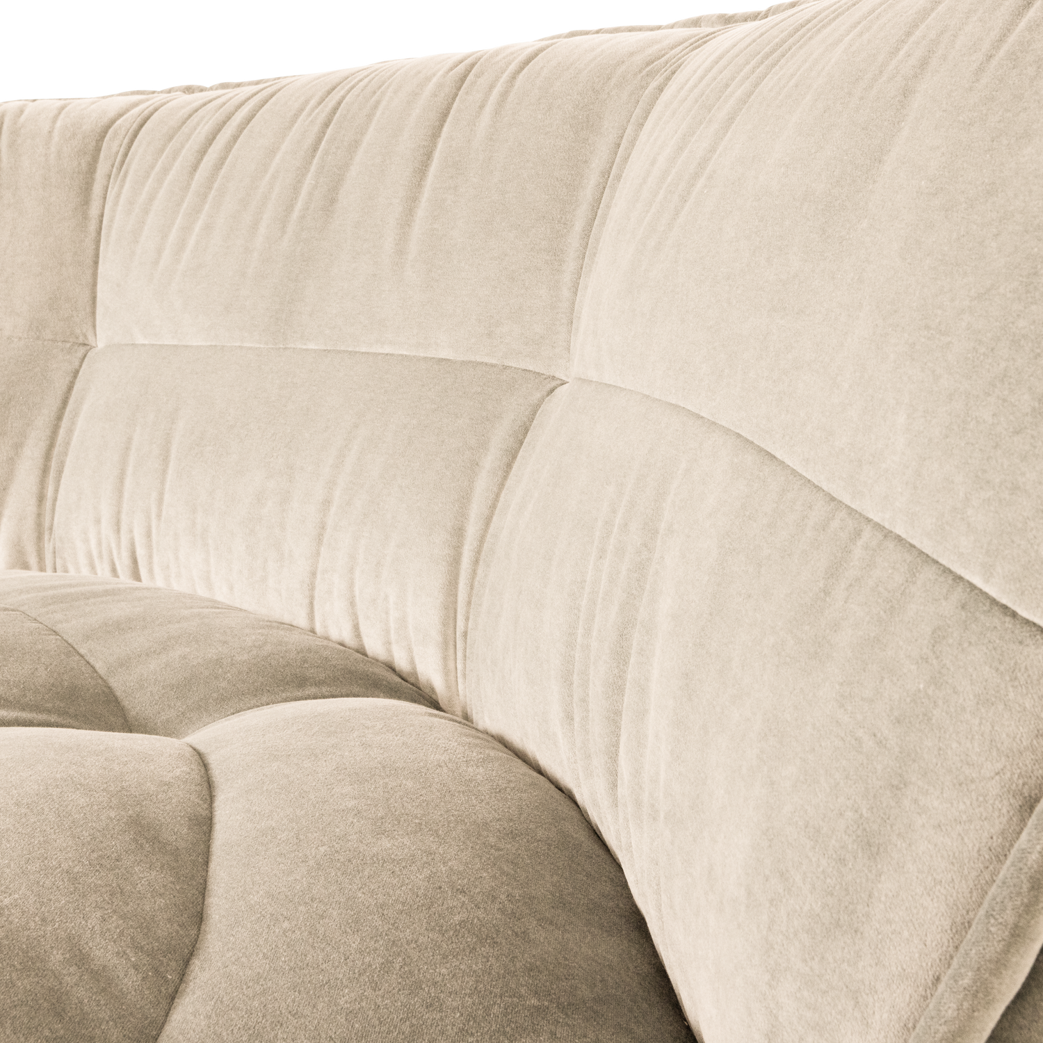 Sofa aksamitna CLUSTER - hoekmodule zandkleurig