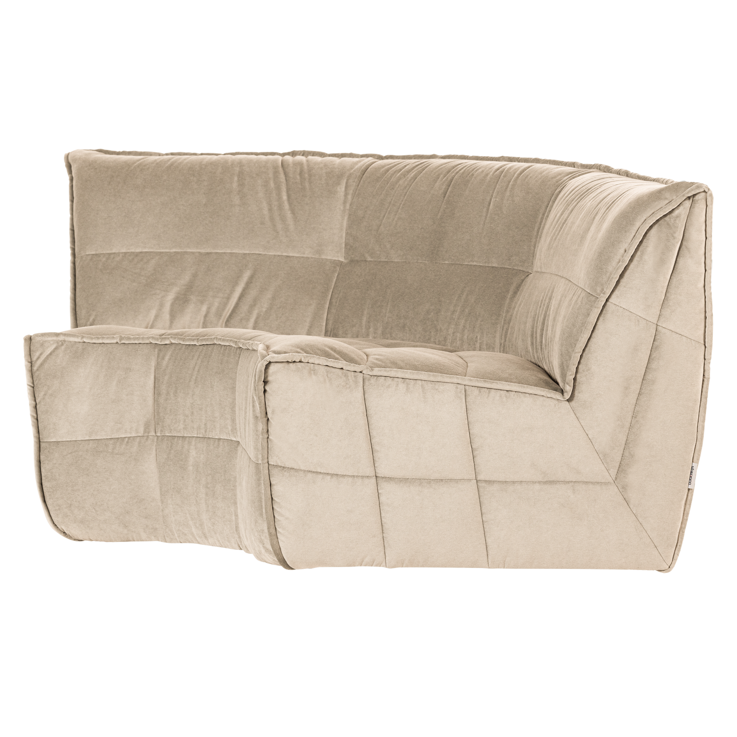 Sofa aksamitna CLUSTER - hoekmodule zandkleurig