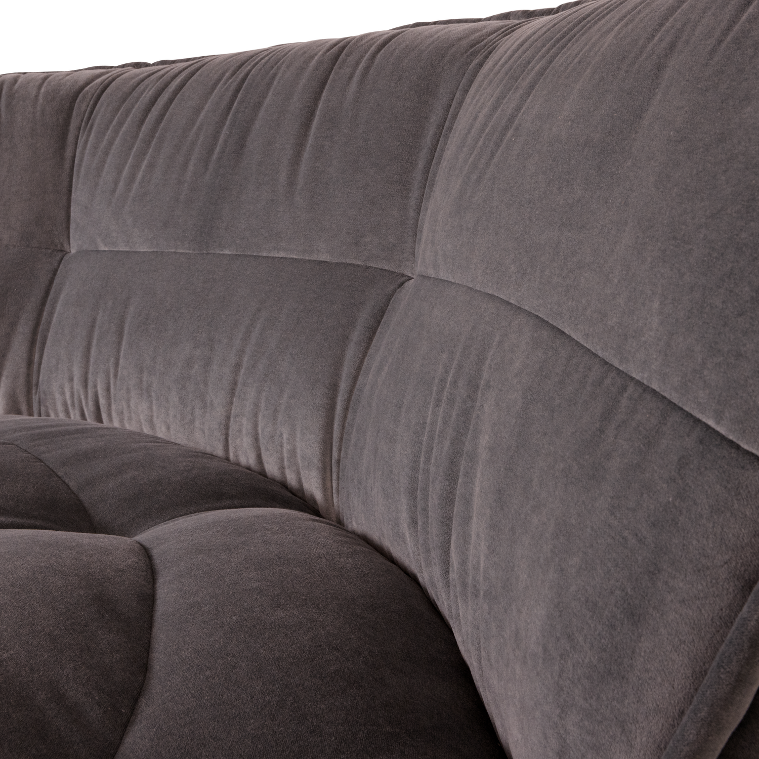 Sofa aksamitna CLUSTER - moduł narożny czekoladowy – styl nowoczesny