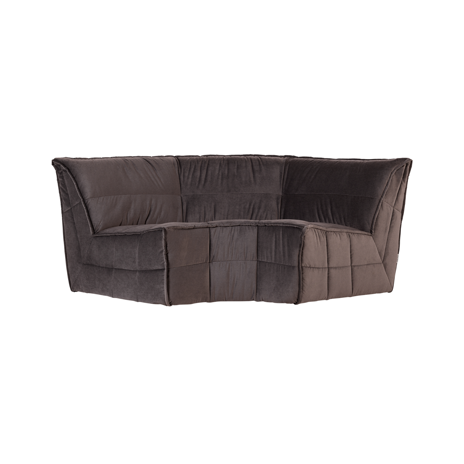 Sofa aksamitna CLUSTER - moduł narożny czekoladowy – Woood