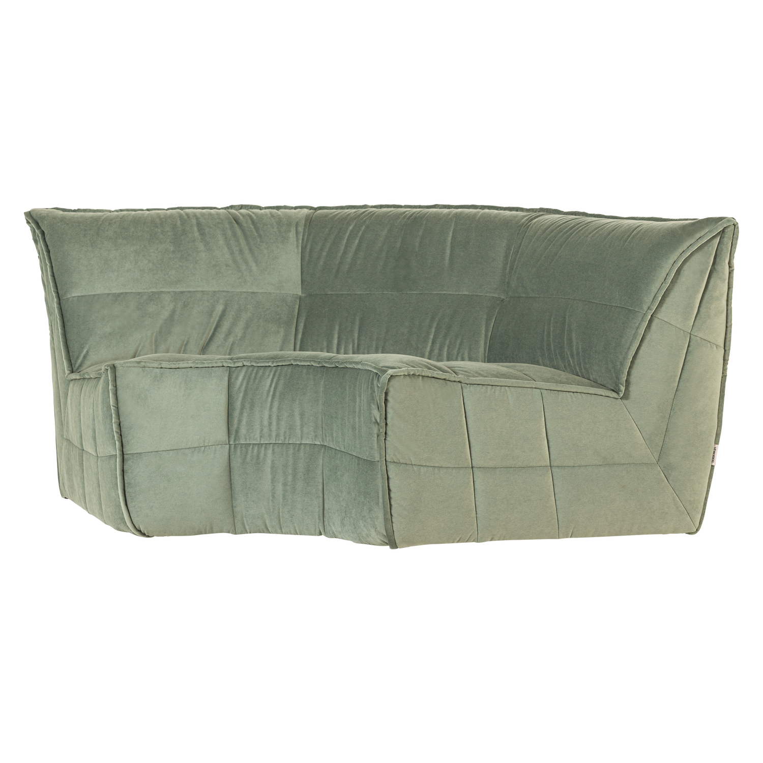 Sofa aus Samt CLUSTER - modulares Eckelement in Pistazienfarbe