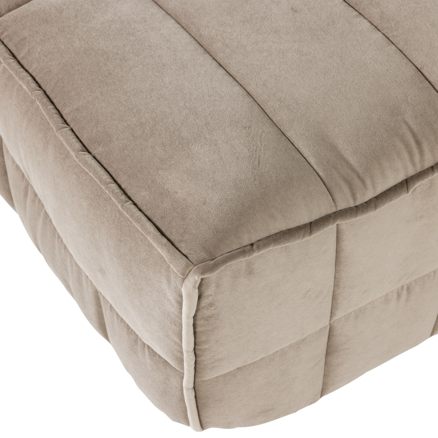 Puf van fluweel CLUSTER beige