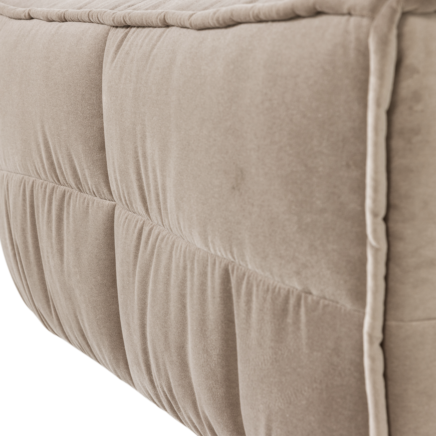 Puf van fluweel CLUSTER beige