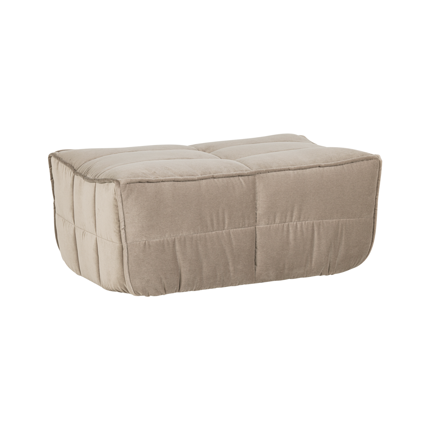 Puf van fluweel CLUSTER beige