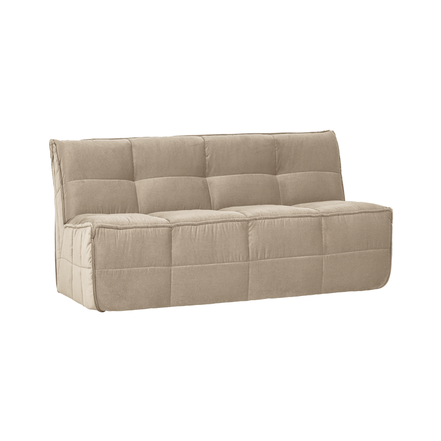 Sofa aksamitna CLUSTER BENCH - module voor 3 personen zandkleurig