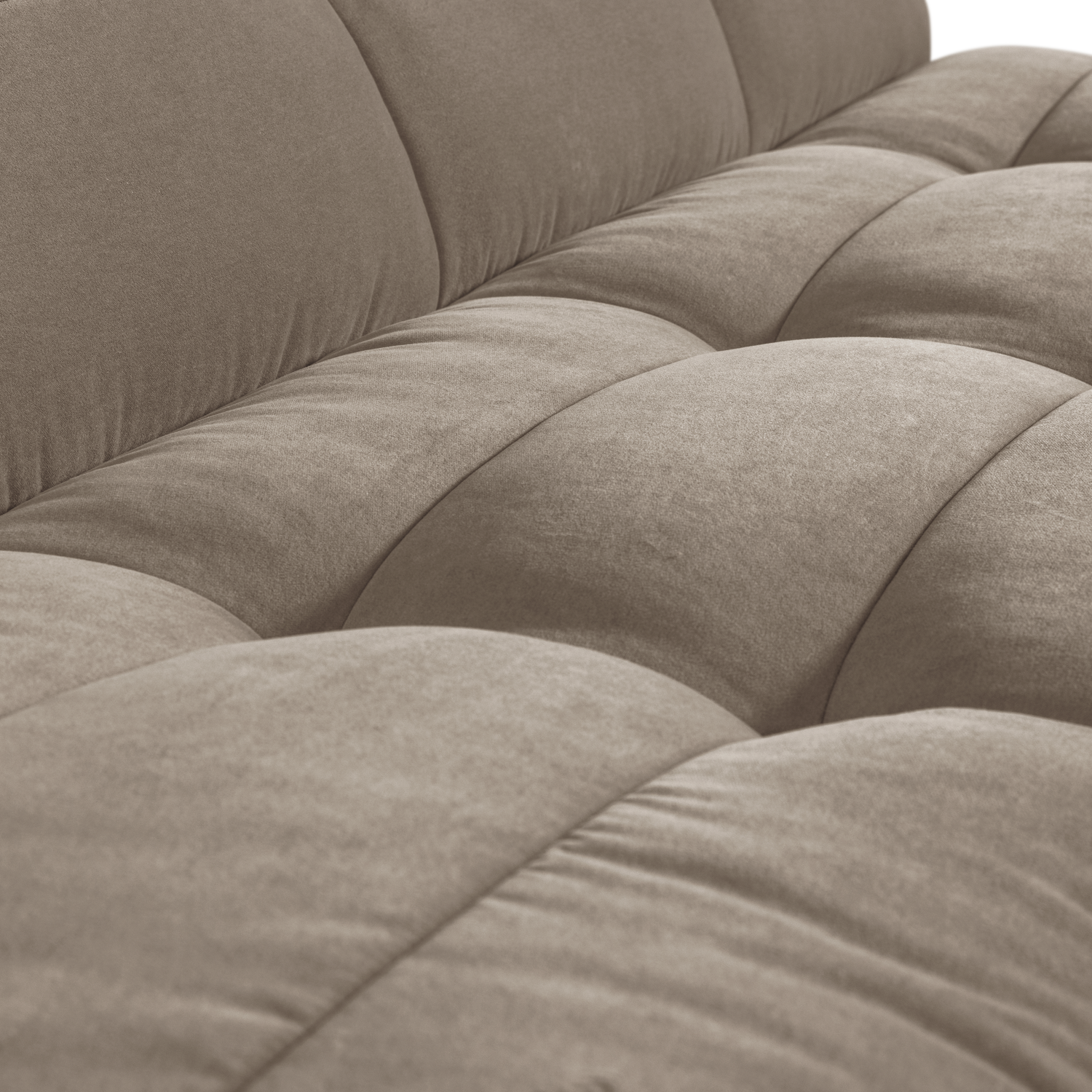 Sofa modułowa aksamitna CLUSTER BENCH - element 3-osobowy beżowy – Woood