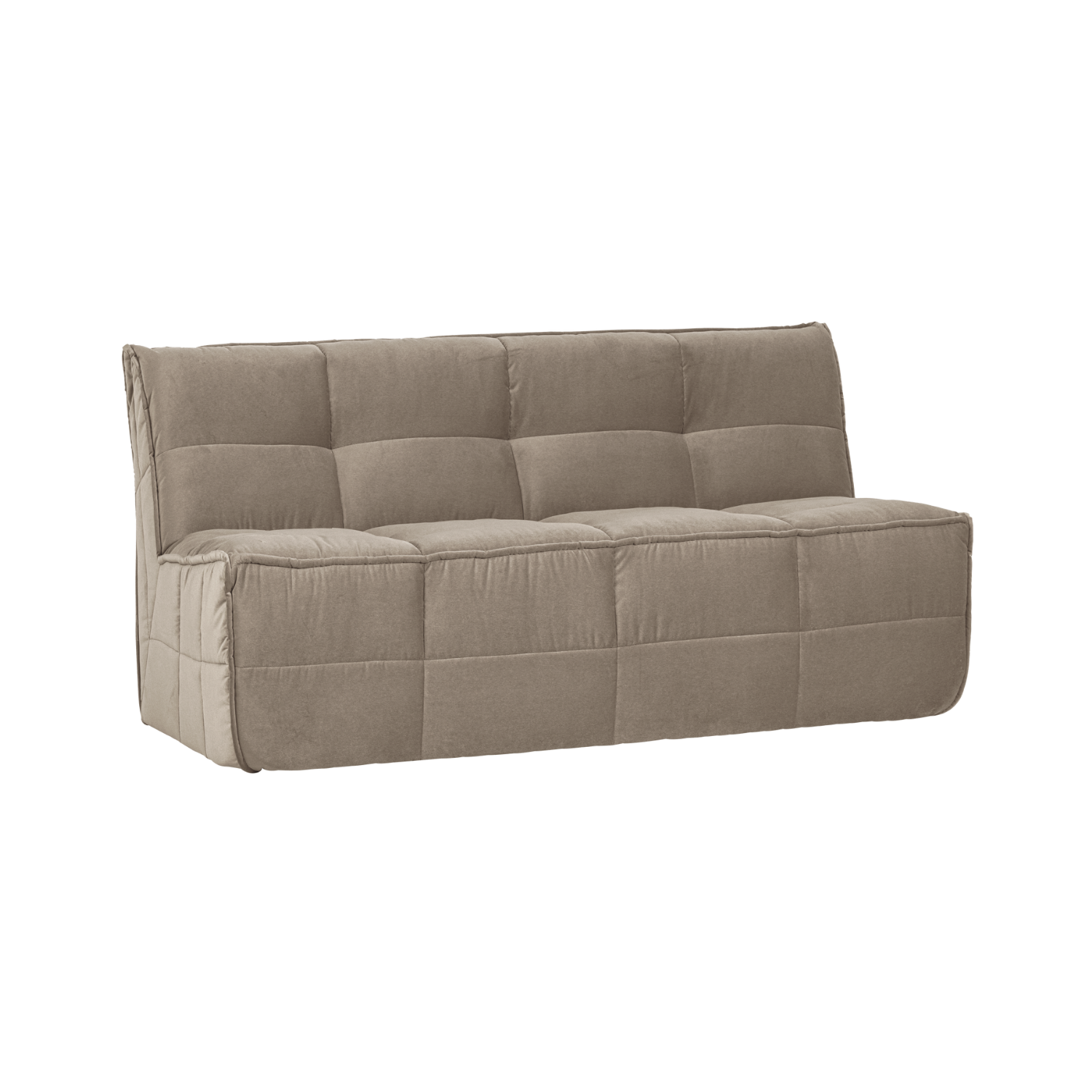 Sofa modułowa aksamitna CLUSTER BENCH - element 3-osobowy beżowy – Woood