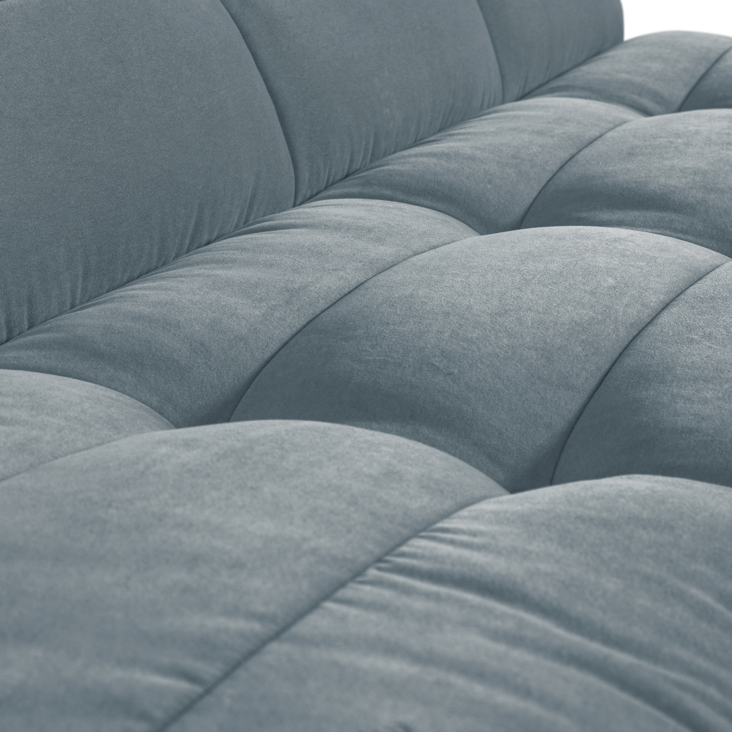 Sofa aksamitna CLUSTER BENCH - moduł 3-osobowy turkusowy do salonu – Woood