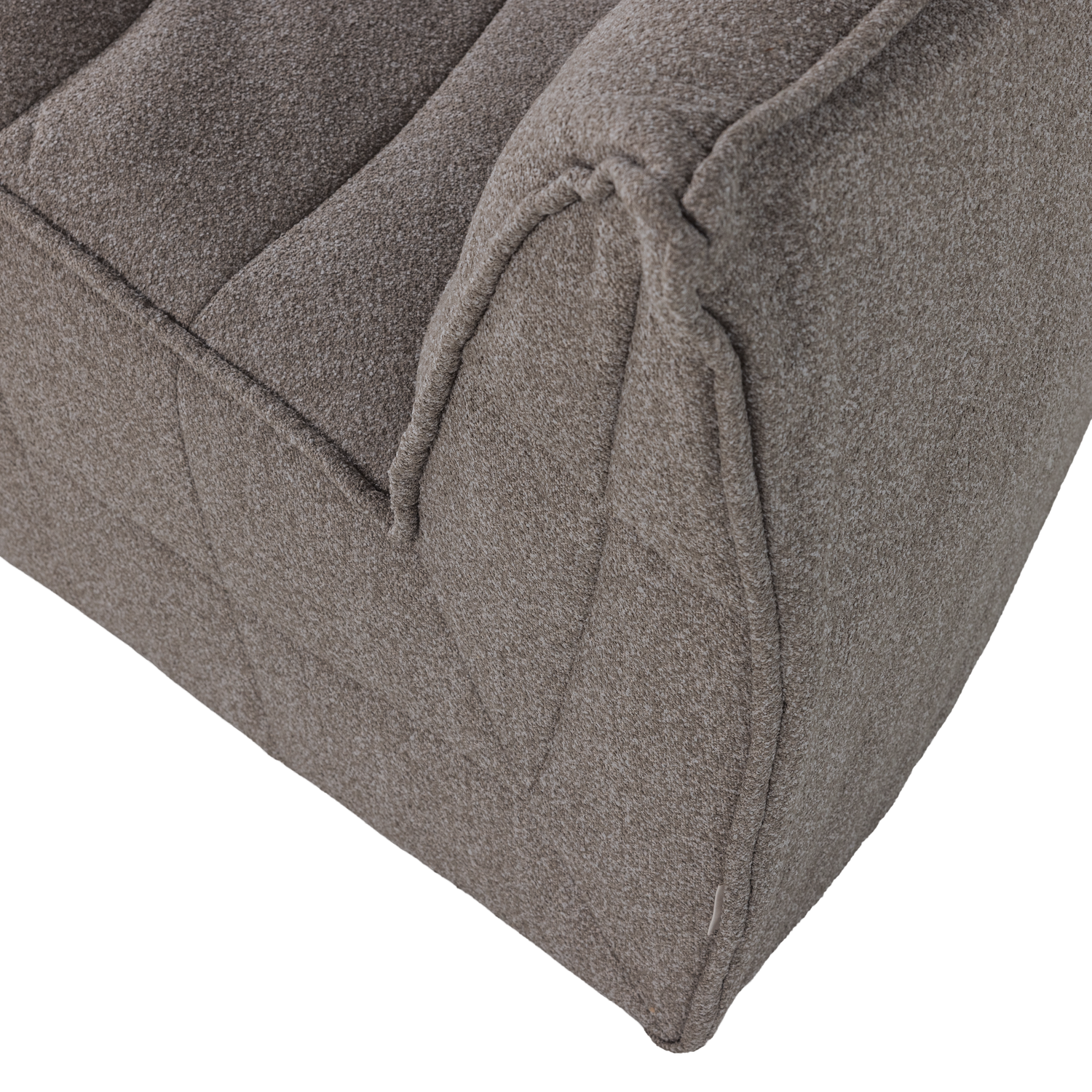 Sofa CLUSTER - Eckmodul in graubraunem Bouclé
