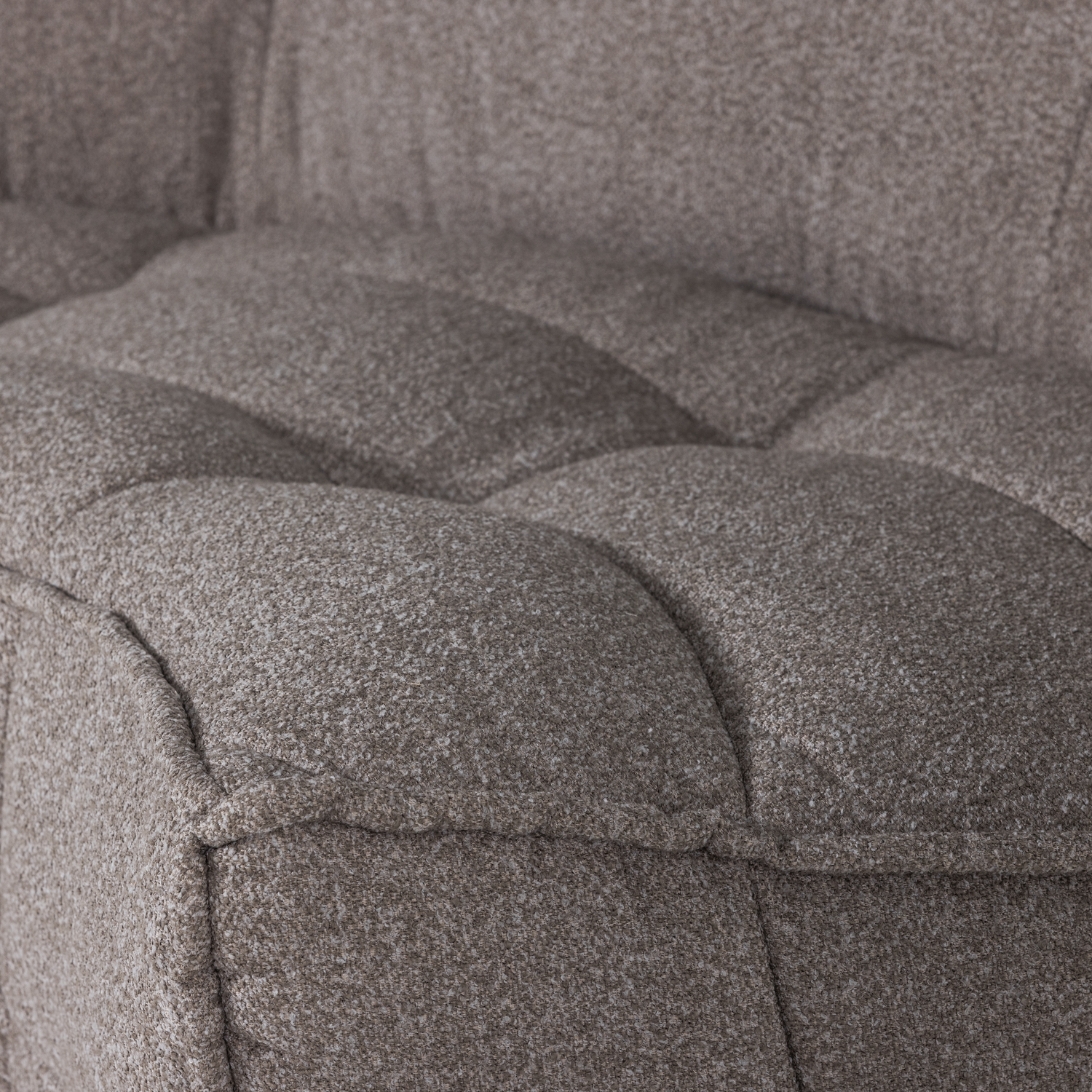 Sofa CLUSTER - Eckmodul in graubraunem Bouclé