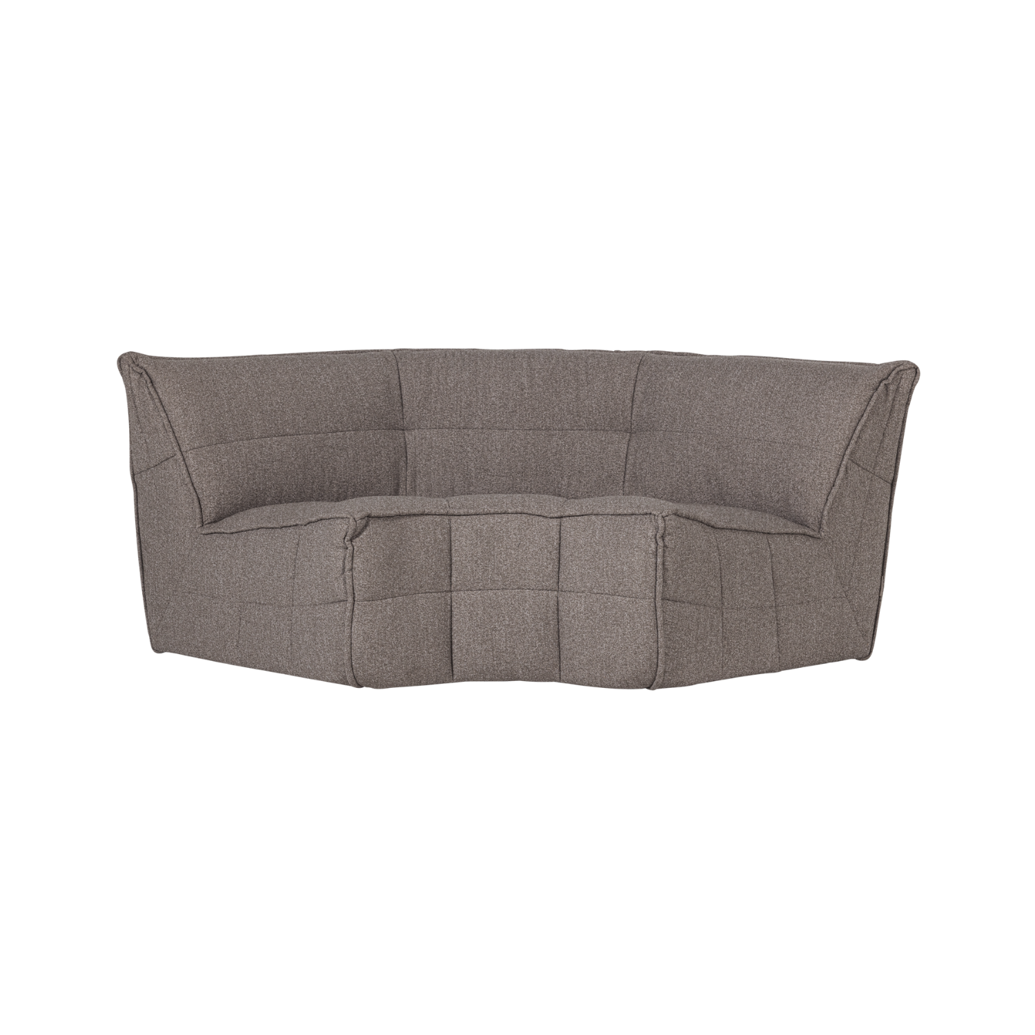 Sofa CLUSTER - Eckmodul in graubraunem Bouclé