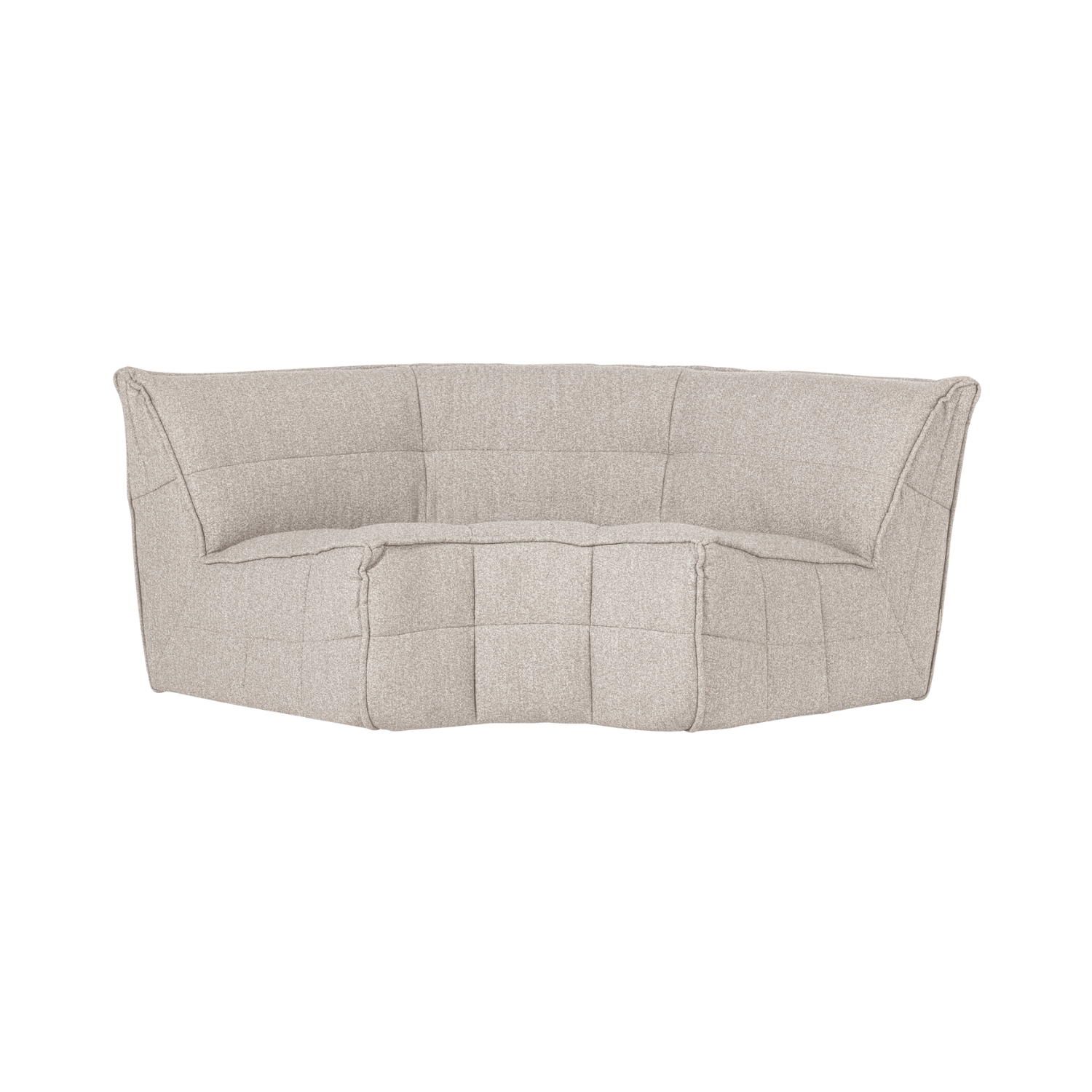 Sofa CLUSTER - Eckmodul sandfarbener Bouclé