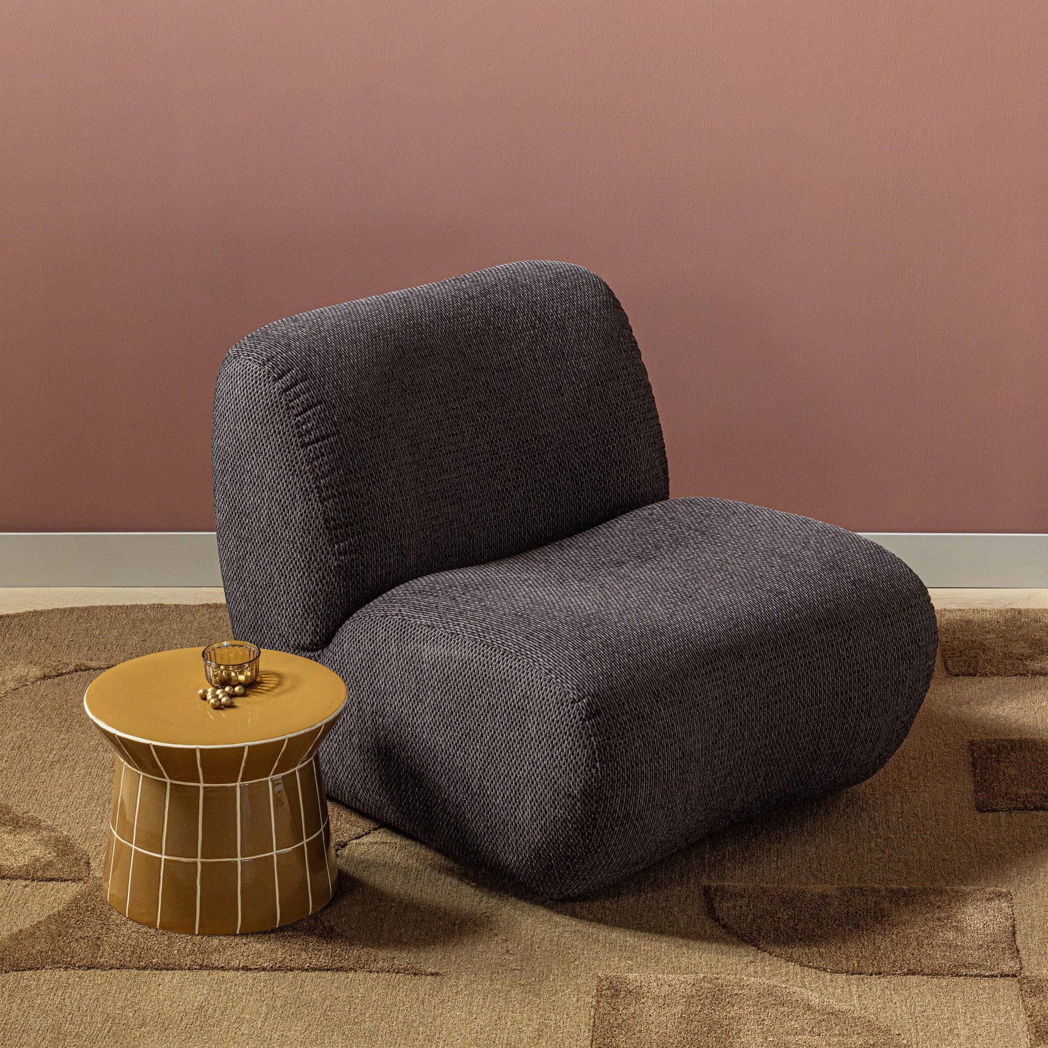 NOMU Armchair in Anthracite Chenille